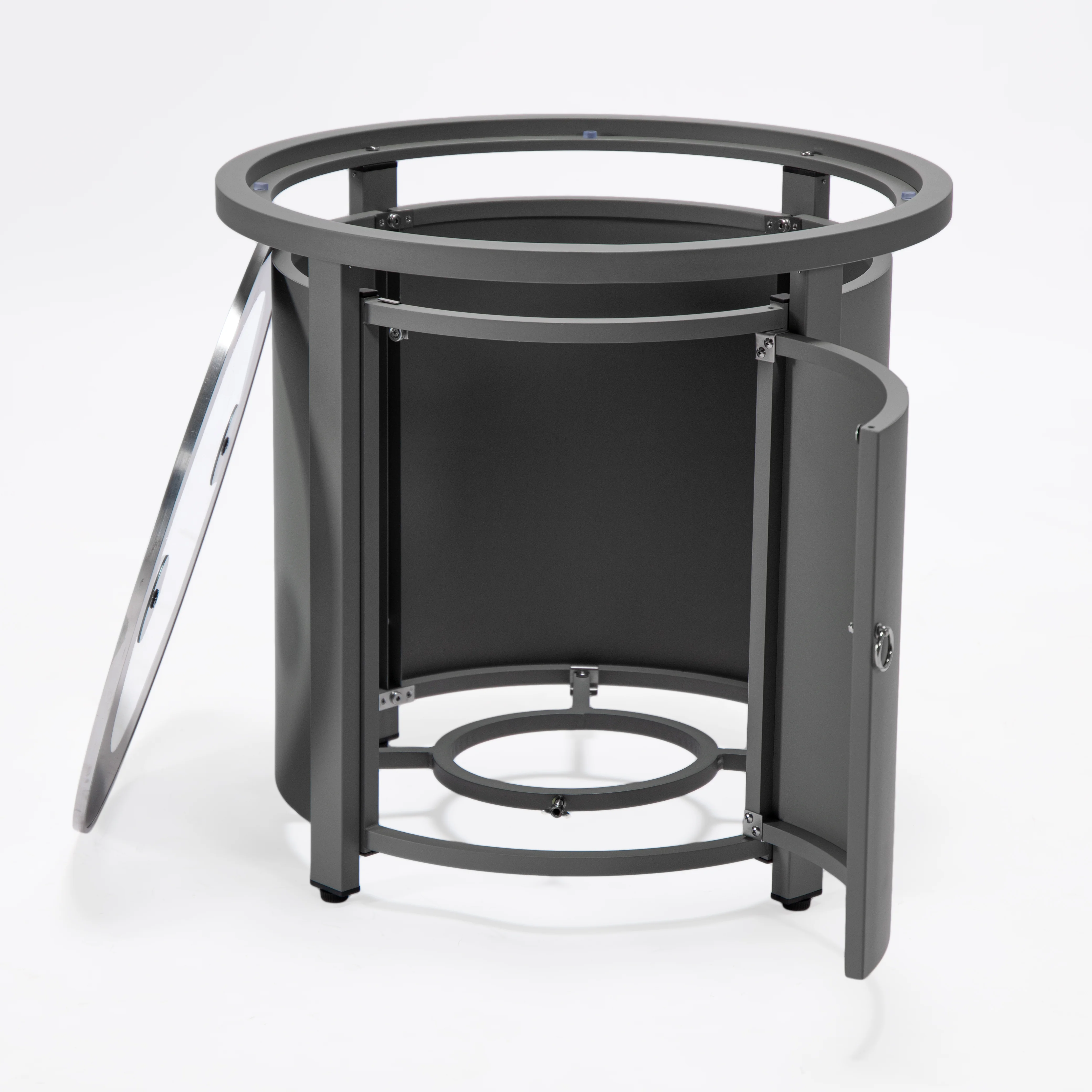 Walbrooke Patio Round Fire Pit and Tank Holder in Grey