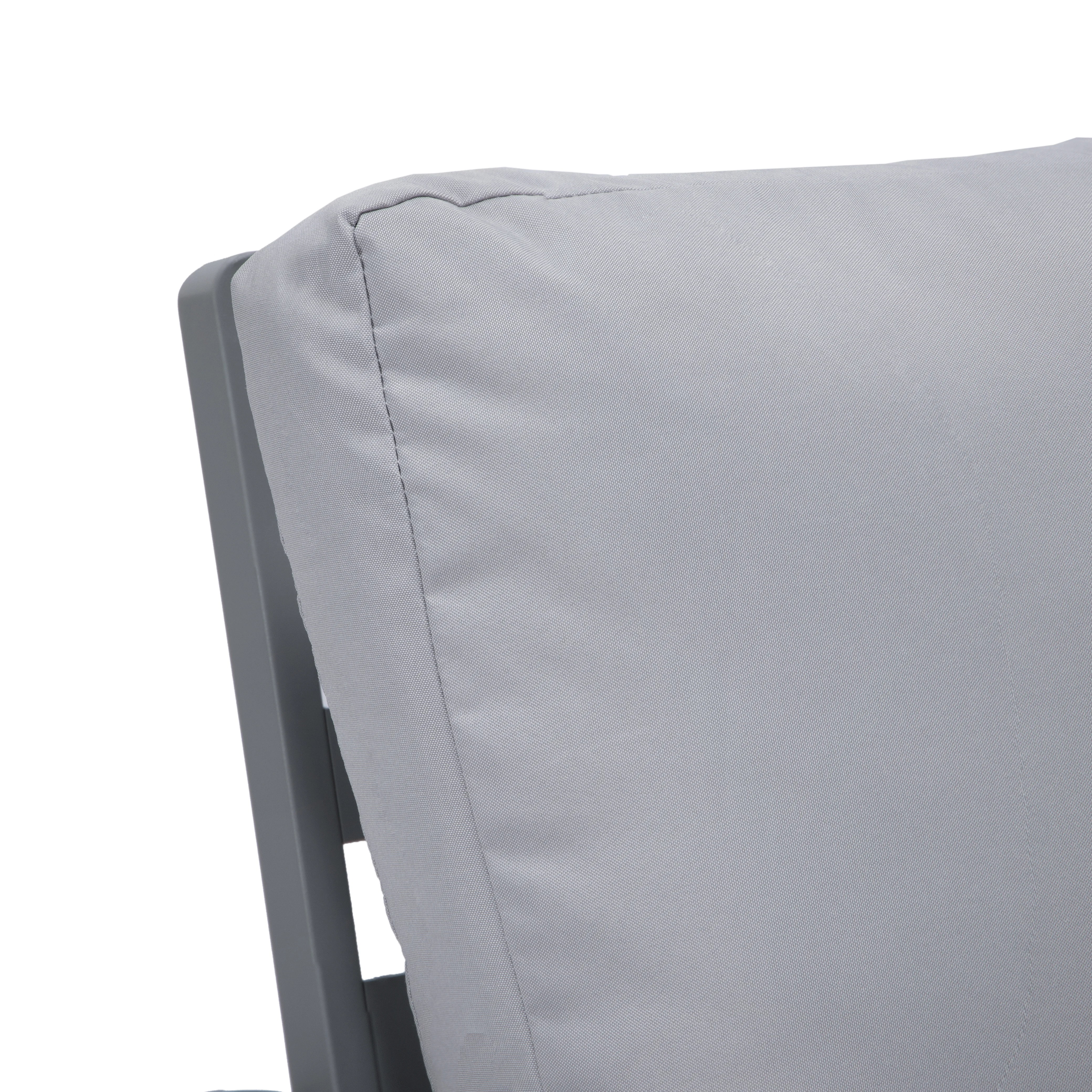 Walbrooke Modern Outdoor Patio Loveseat with Gray Aluminum Frame and Removable Cushions For Patio and Backyard Garden