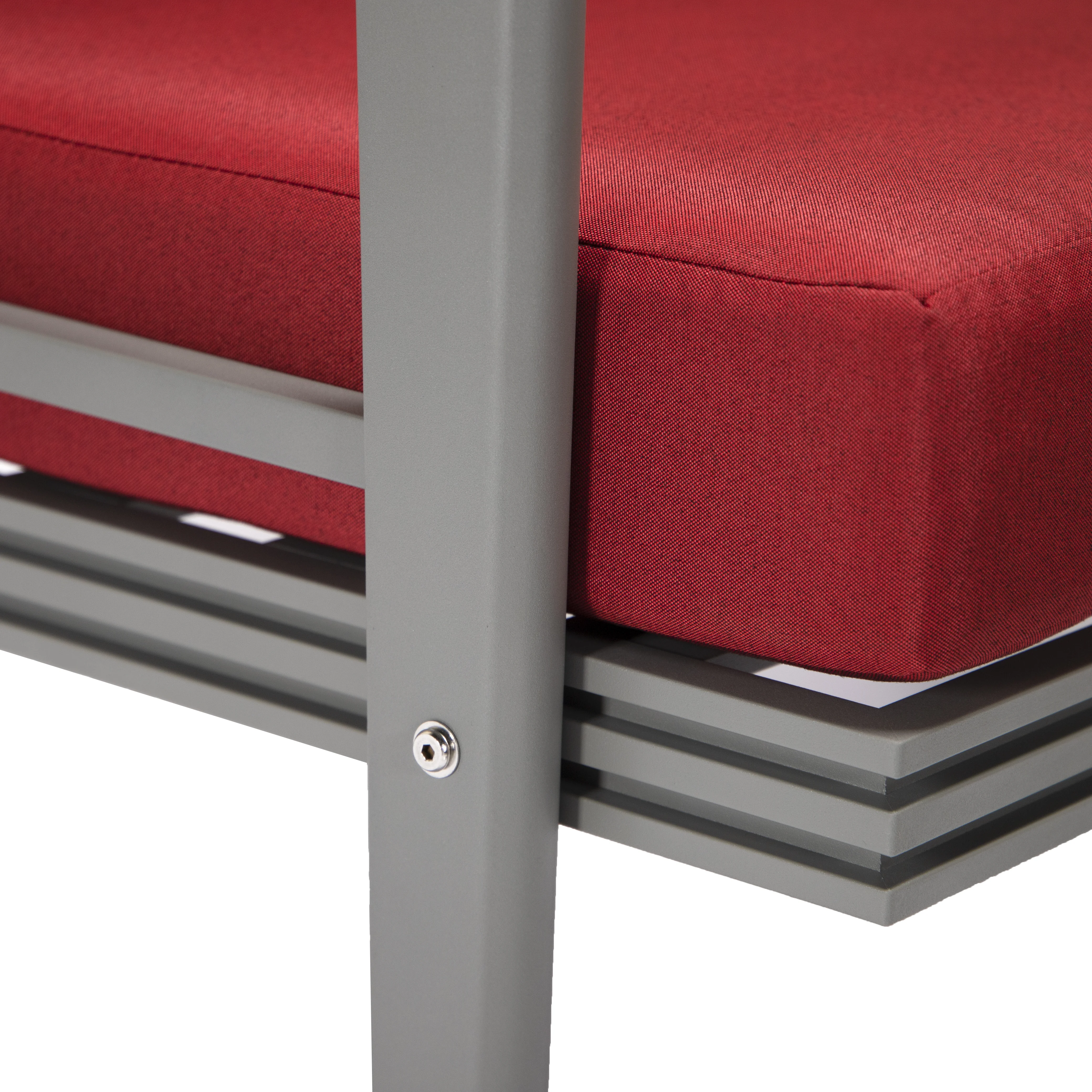 Walbrooke Modern Outdoor Patio Loveseat with Gray Aluminum Frame and Removable Cushions For Patio and Backyard Garden