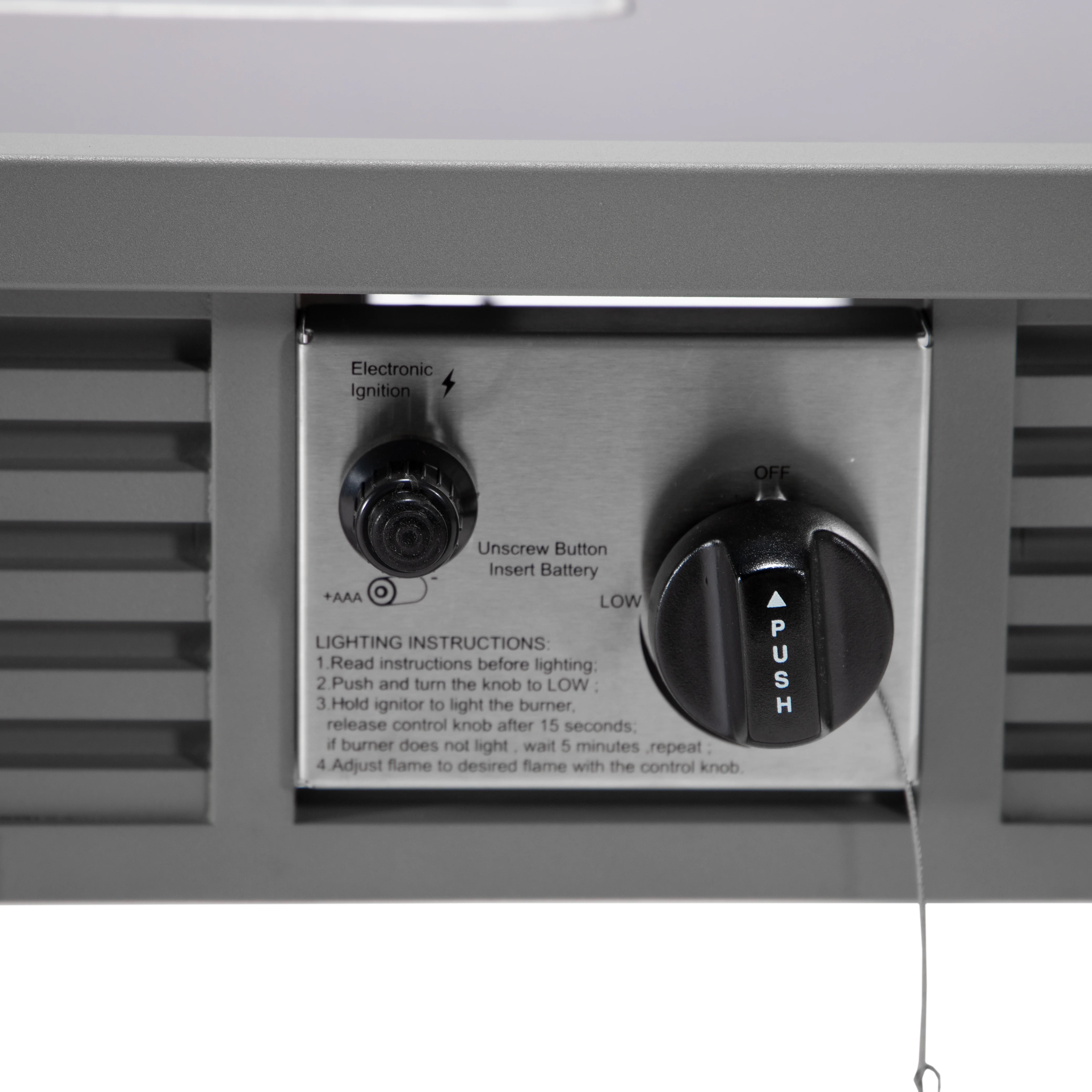 Walbrooke Outdoor Patio Aluminum Square Slats Design Fire Pit Side Table with Lid and Fire Glass for Patio and Backyard Garden