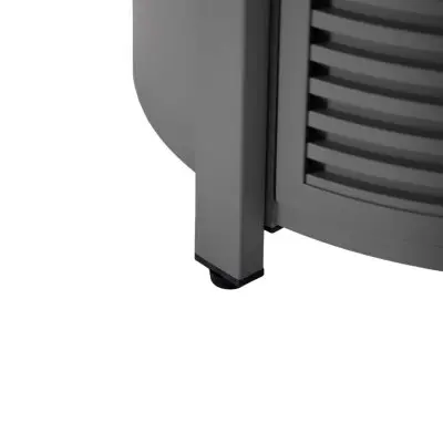 Walbrooke Patio Round Fire Pit and Tank Holder with Slats Design in Grey