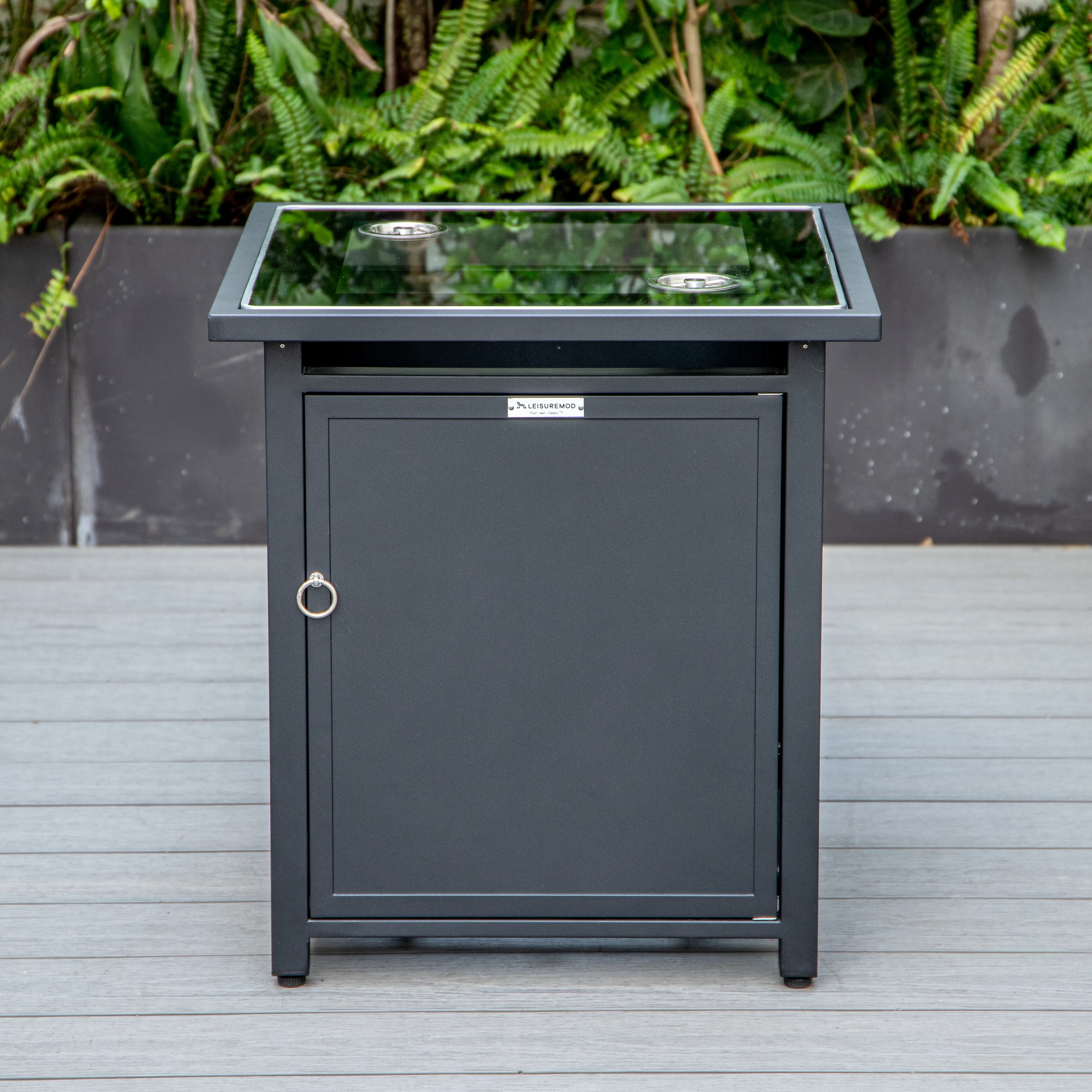 Walbrooke Black Patio Square Tank Holder in Black
