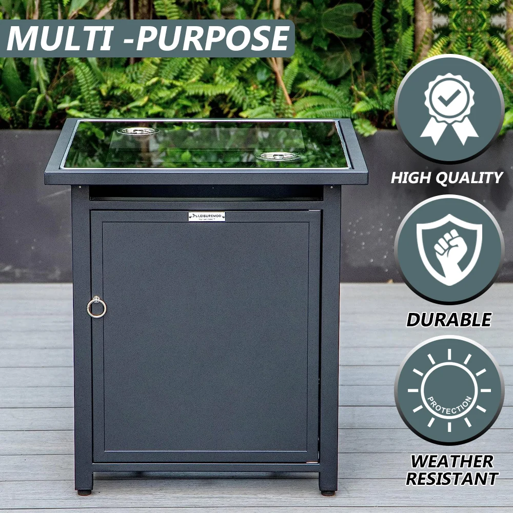 Walbrooke Black Patio Square Tank Holder in Black