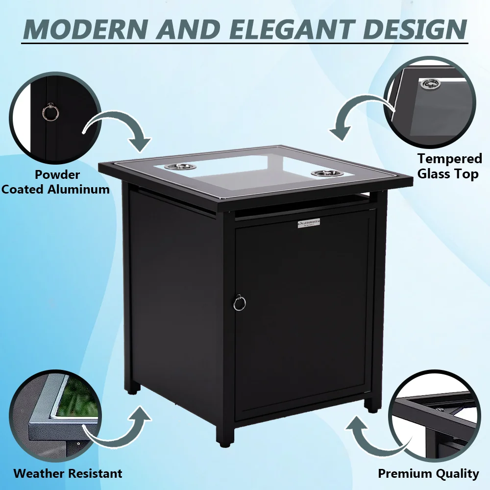 Walbrooke Black Patio Square Tank Holder in Black