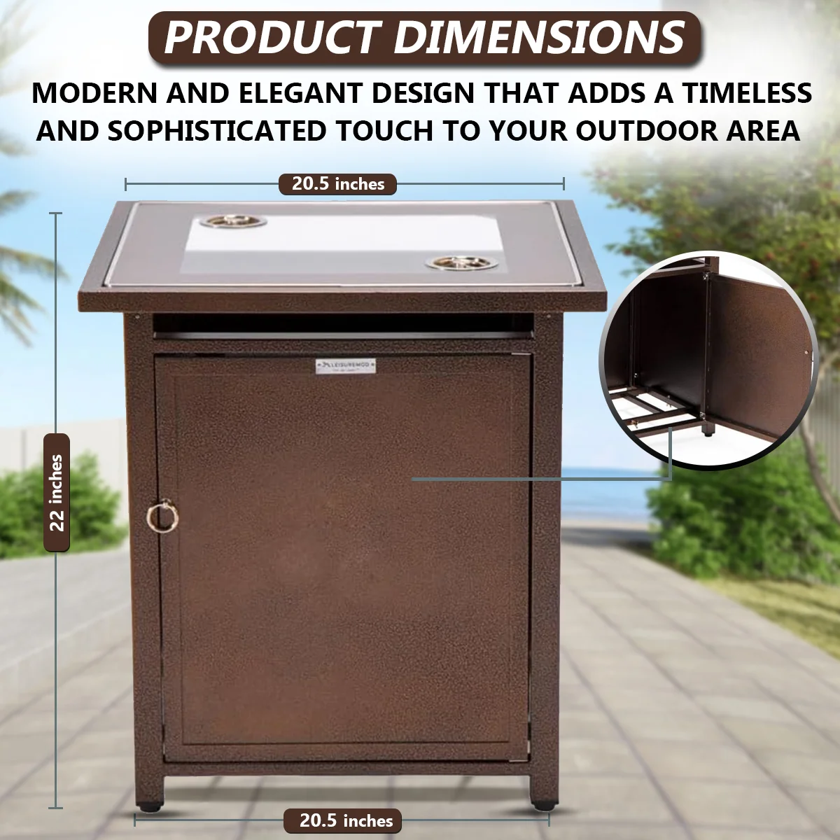 Walbrooke Brown Patio Square Tank Holder in Brown