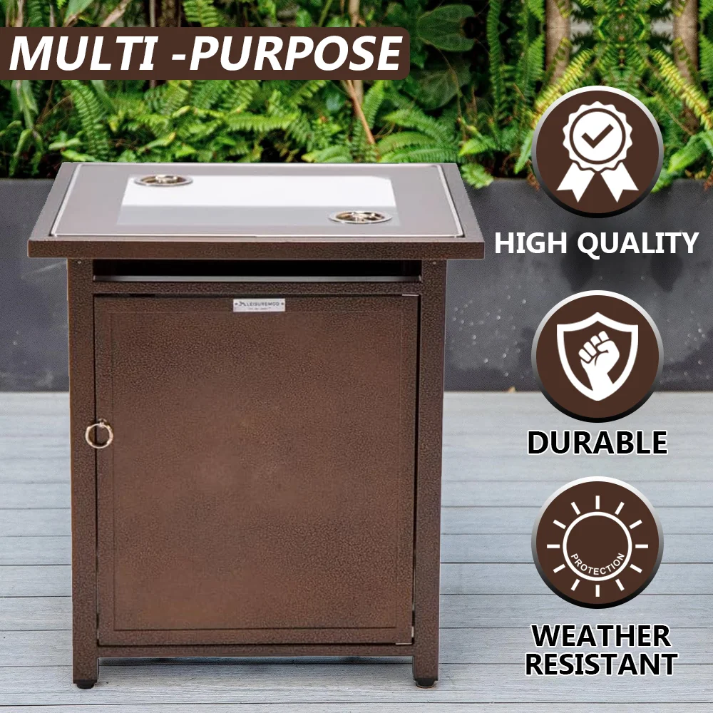 Walbrooke Brown Patio Square Tank Holder in Brown