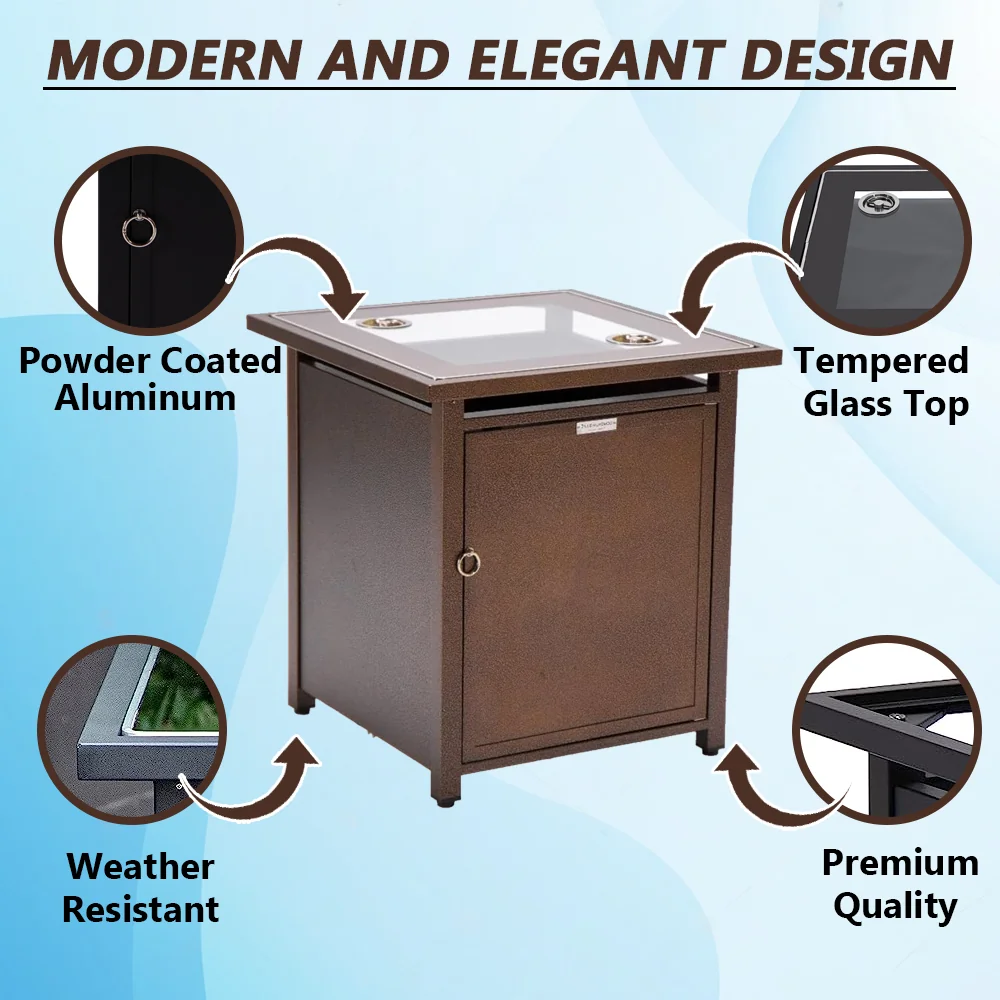 Walbrooke Brown Patio Square Tank Holder in Brown