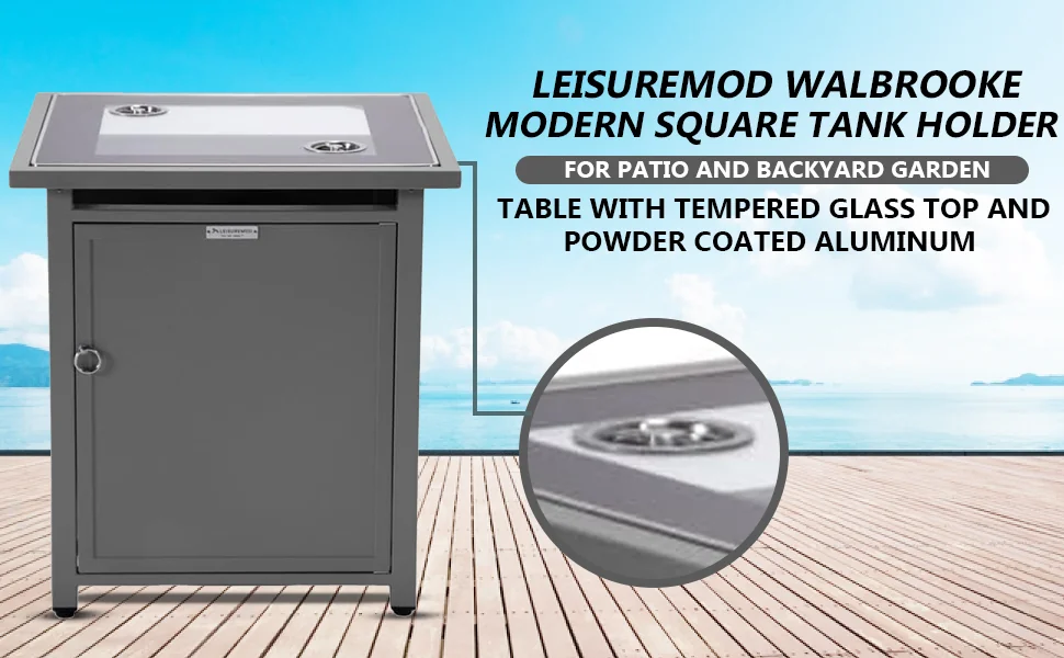 Walbrooke Grey Patio Square Tank Holder in Grey