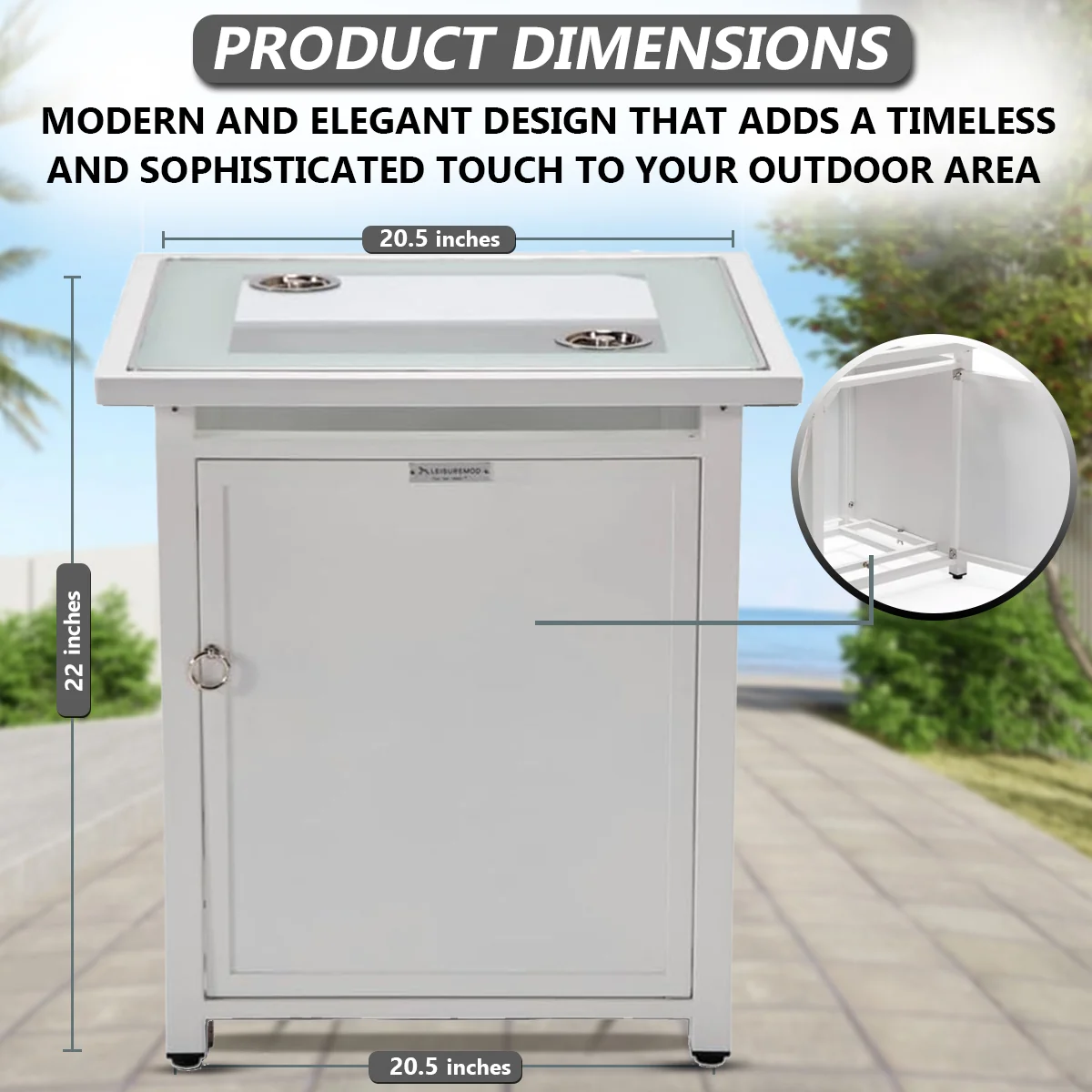 Walbrooke White Patio Square Tank Holder in White