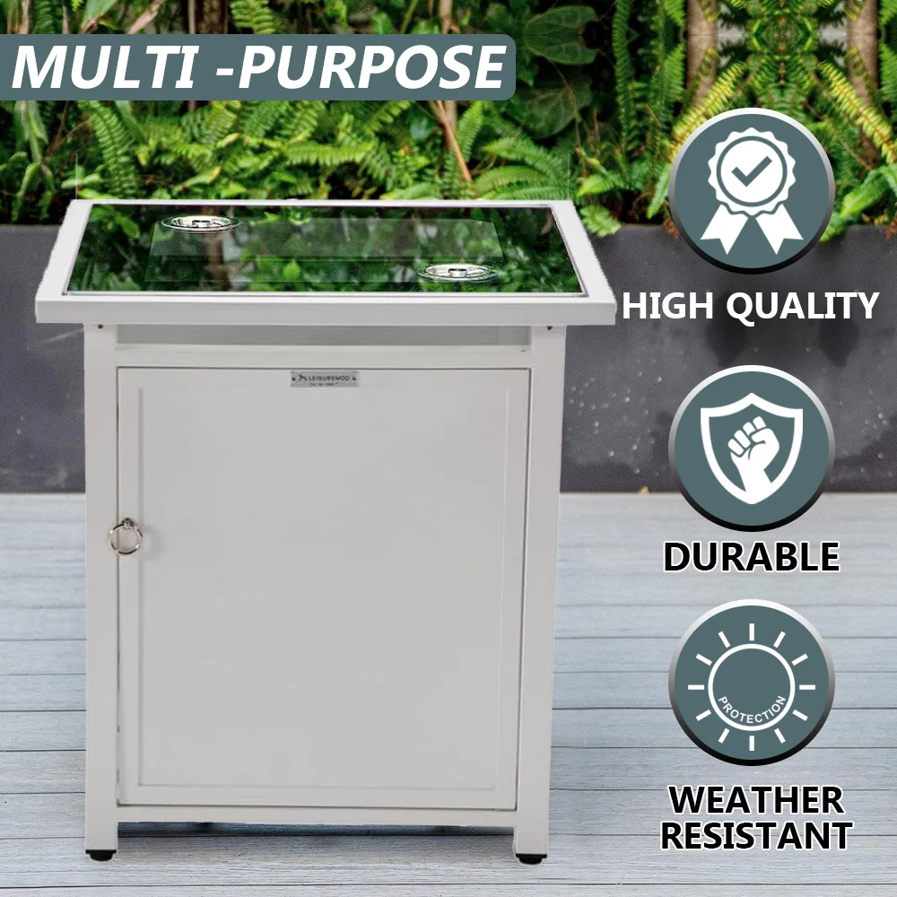 Walbrooke White Patio Square Tank Holder in White