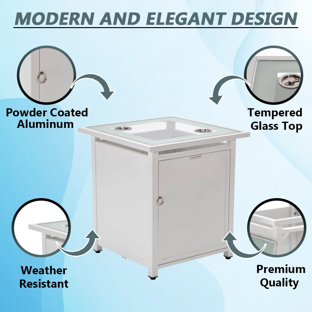 Walbrooke White Patio Square Tank Holder in White