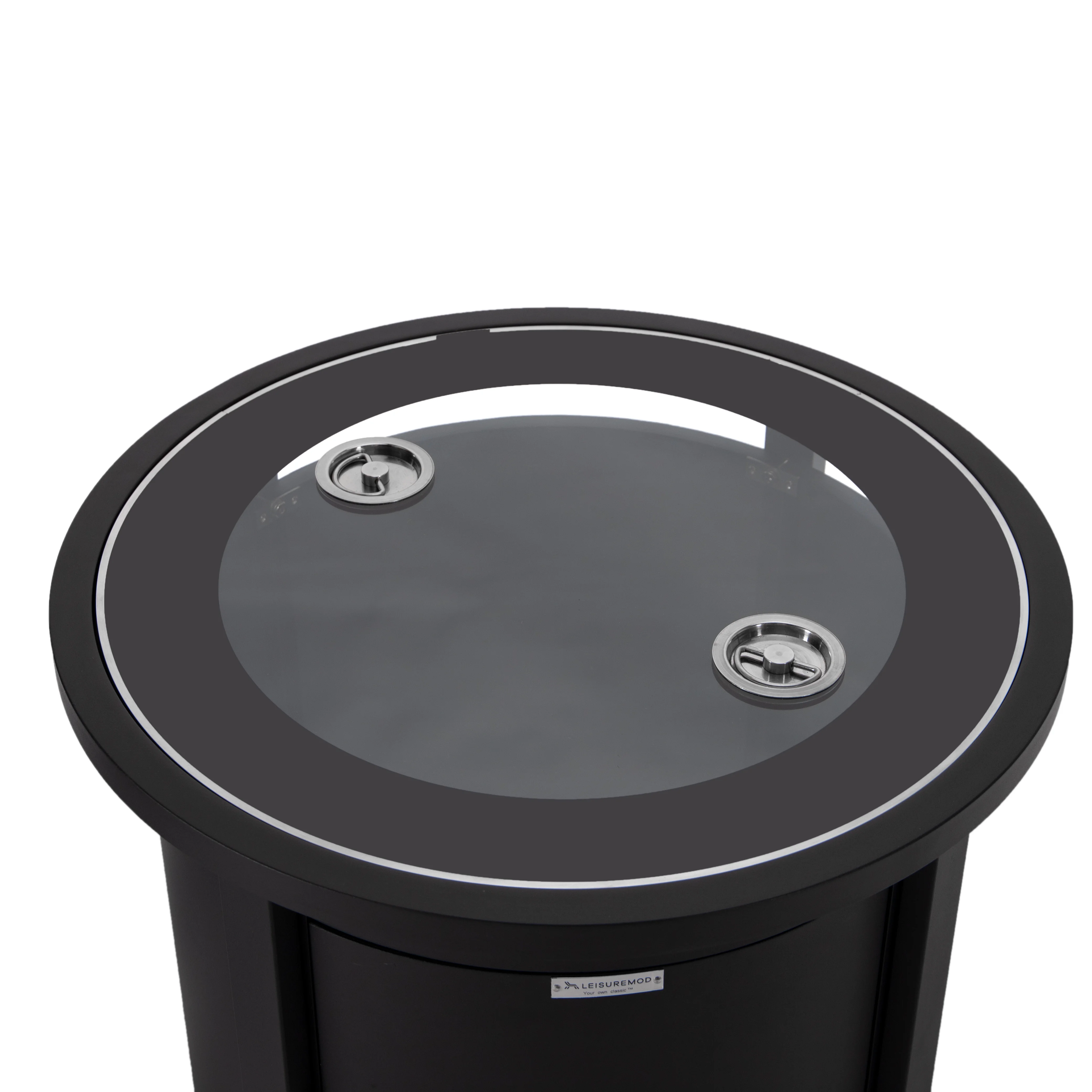 Walbrooke Black Patio Round Tank Holder in Black