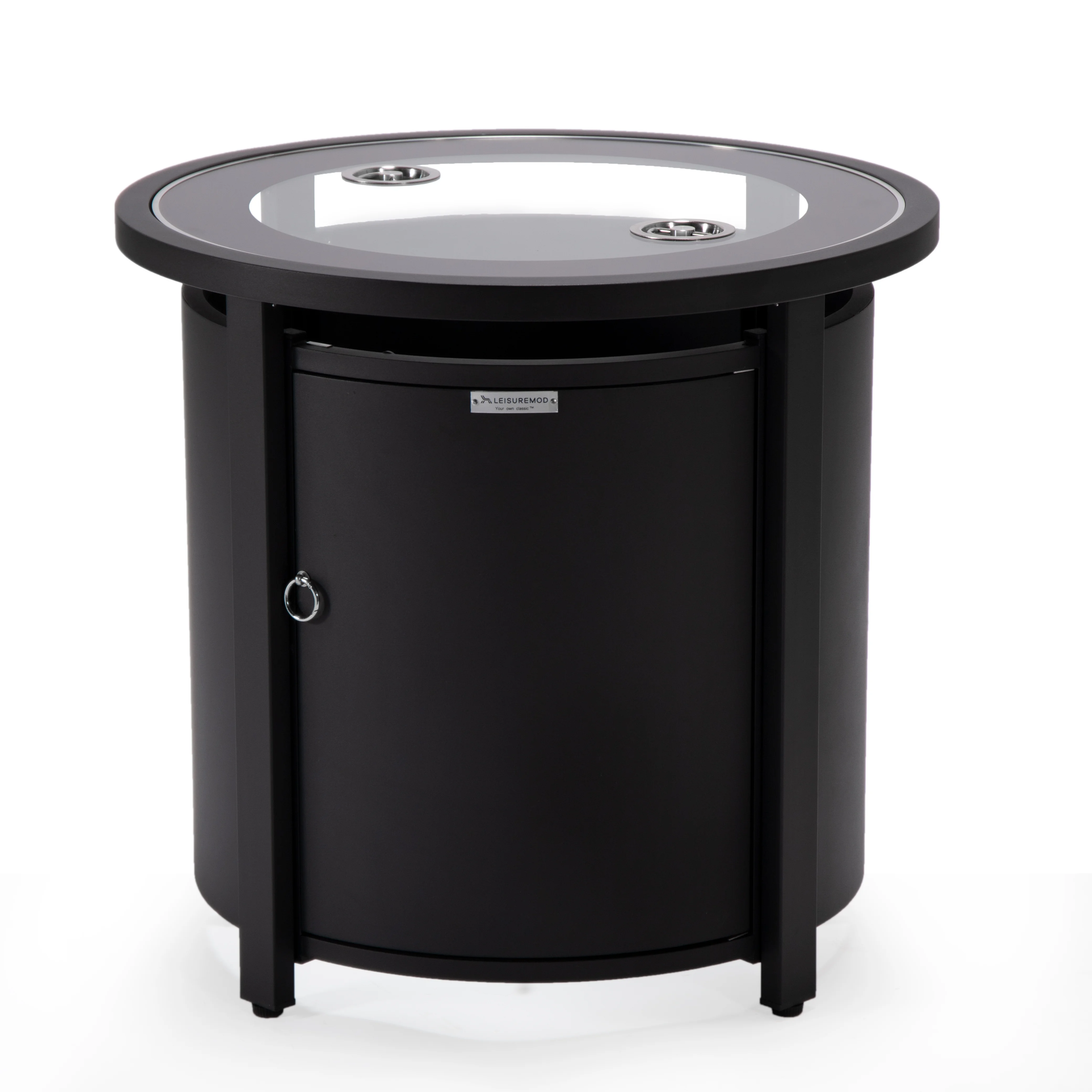 Walbrooke Black Patio Round Tank Holder in Black