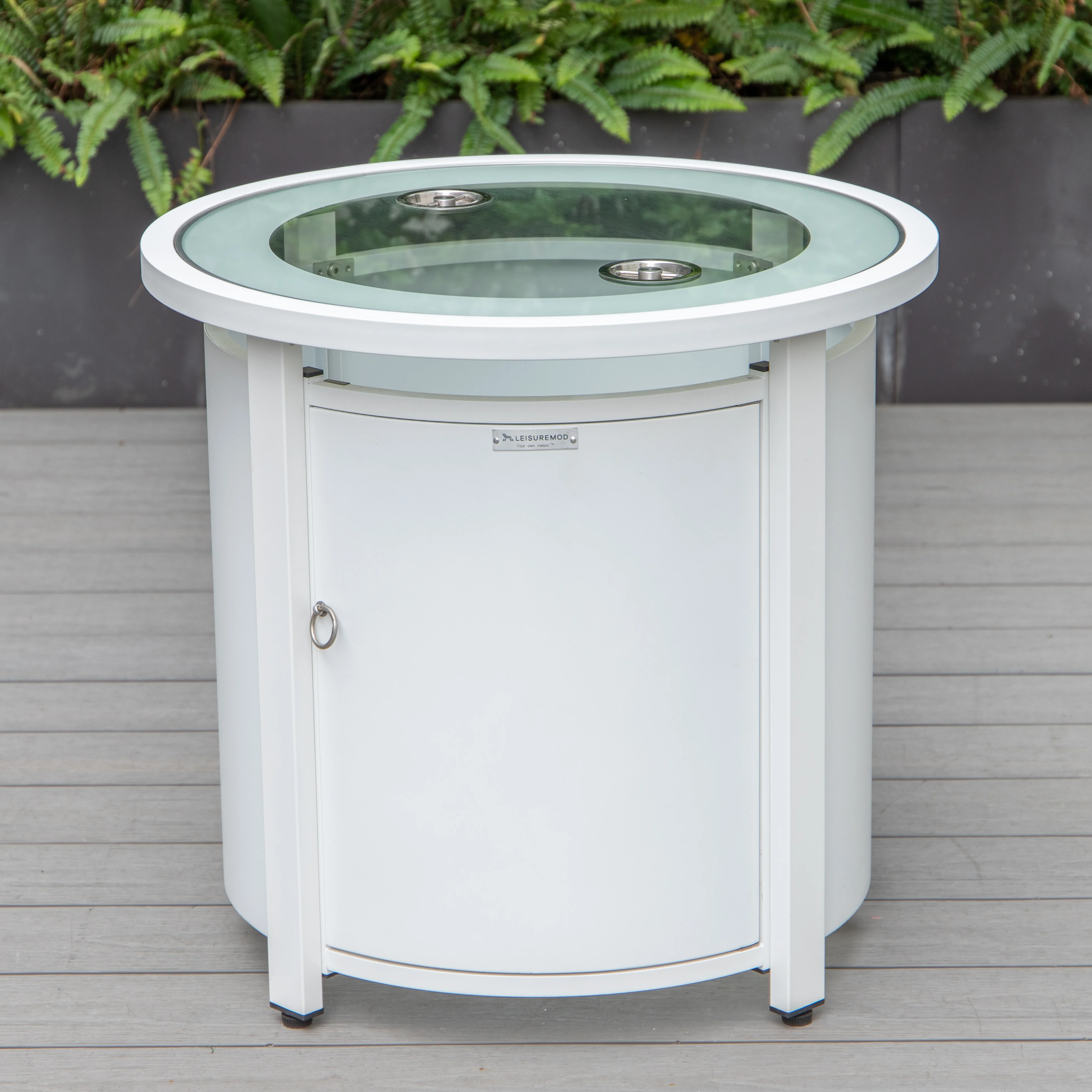 Walbrooke White Patio Round Tank Holder in White