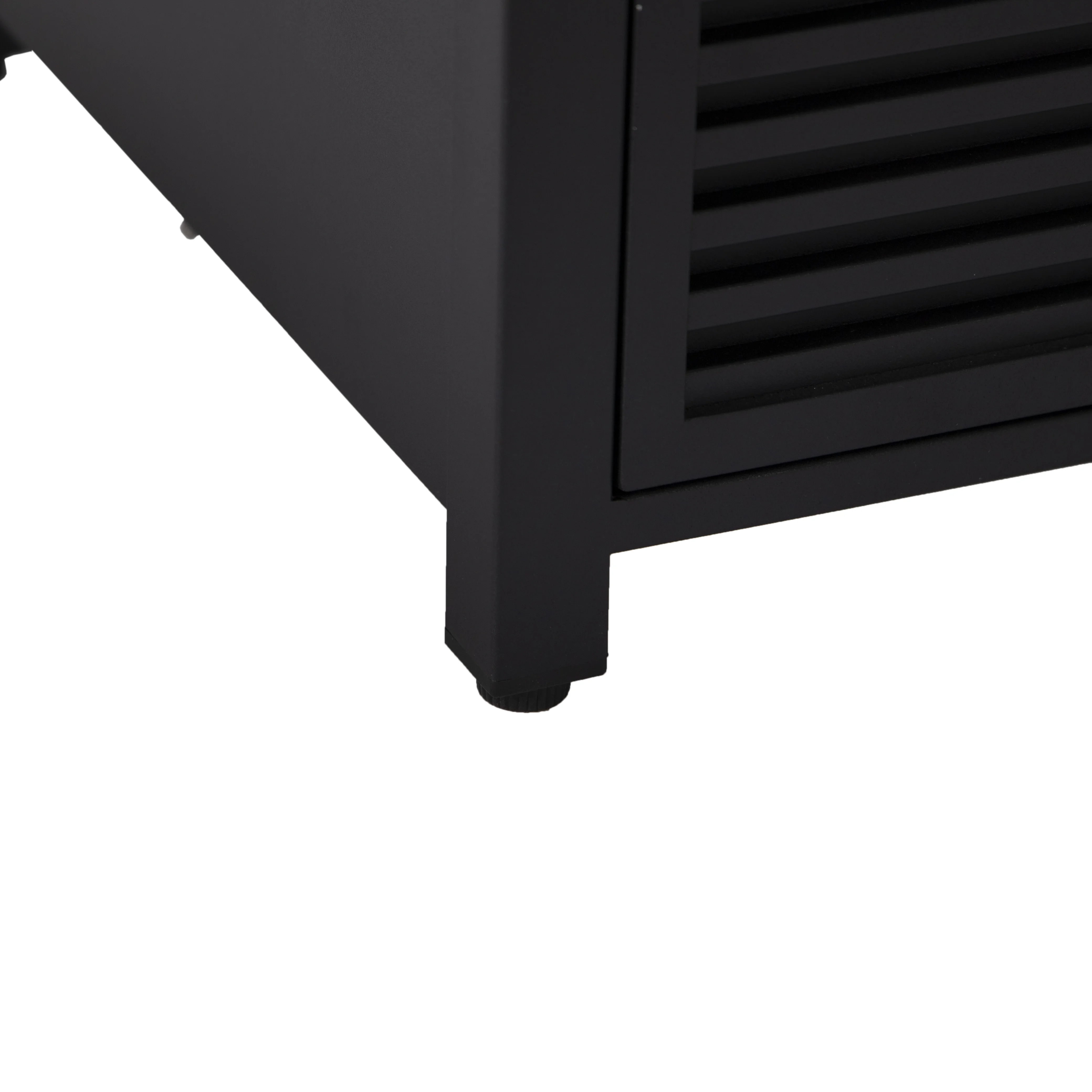 Walbrooke Black Patio Square Tank Holder with Slats Design in Black