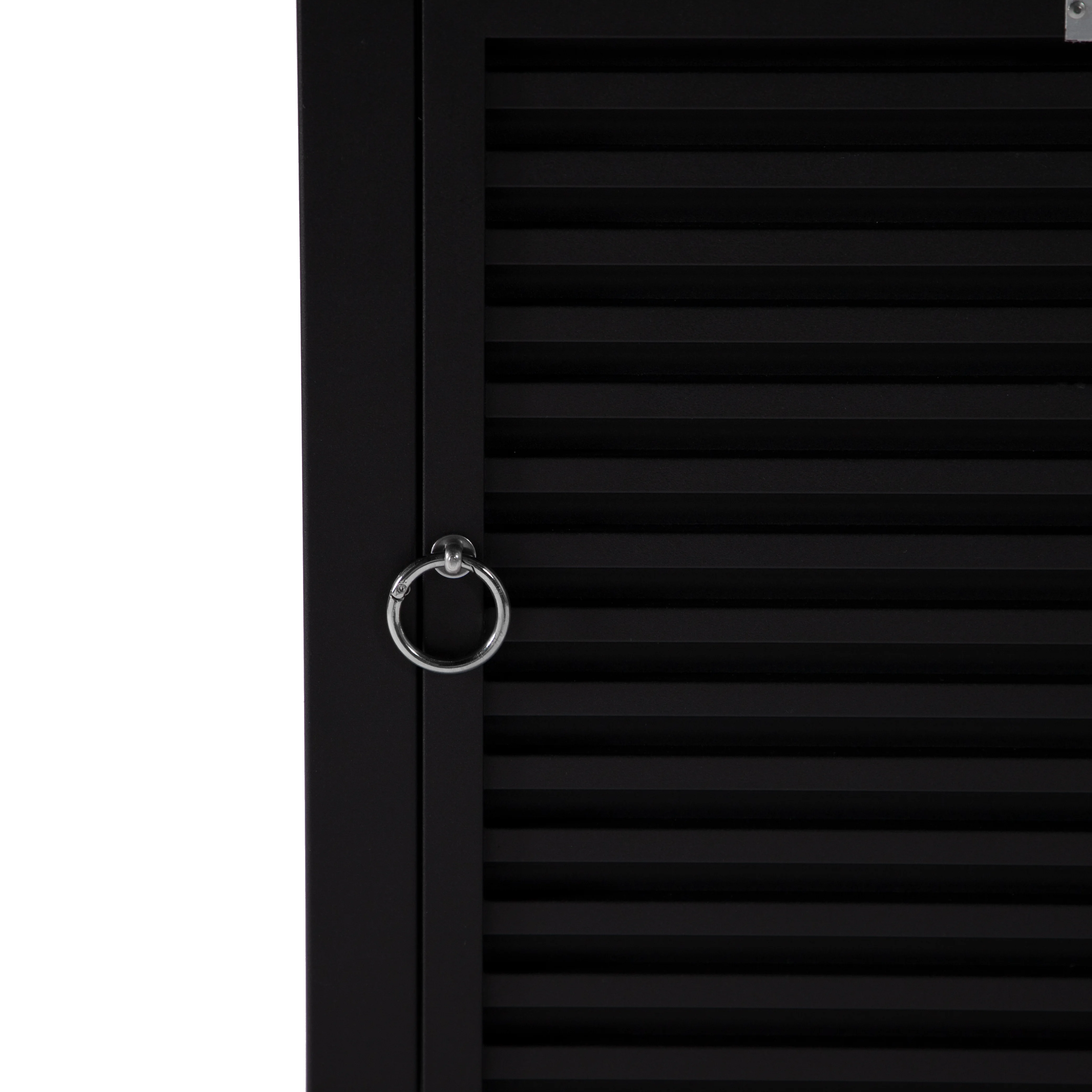 Walbrooke Black Patio Square Tank Holder with Slats Design in Black