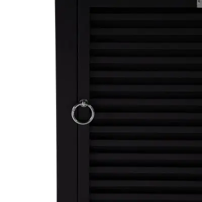 Walbrooke Black Patio Square Tank Holder with Slats Design in Black