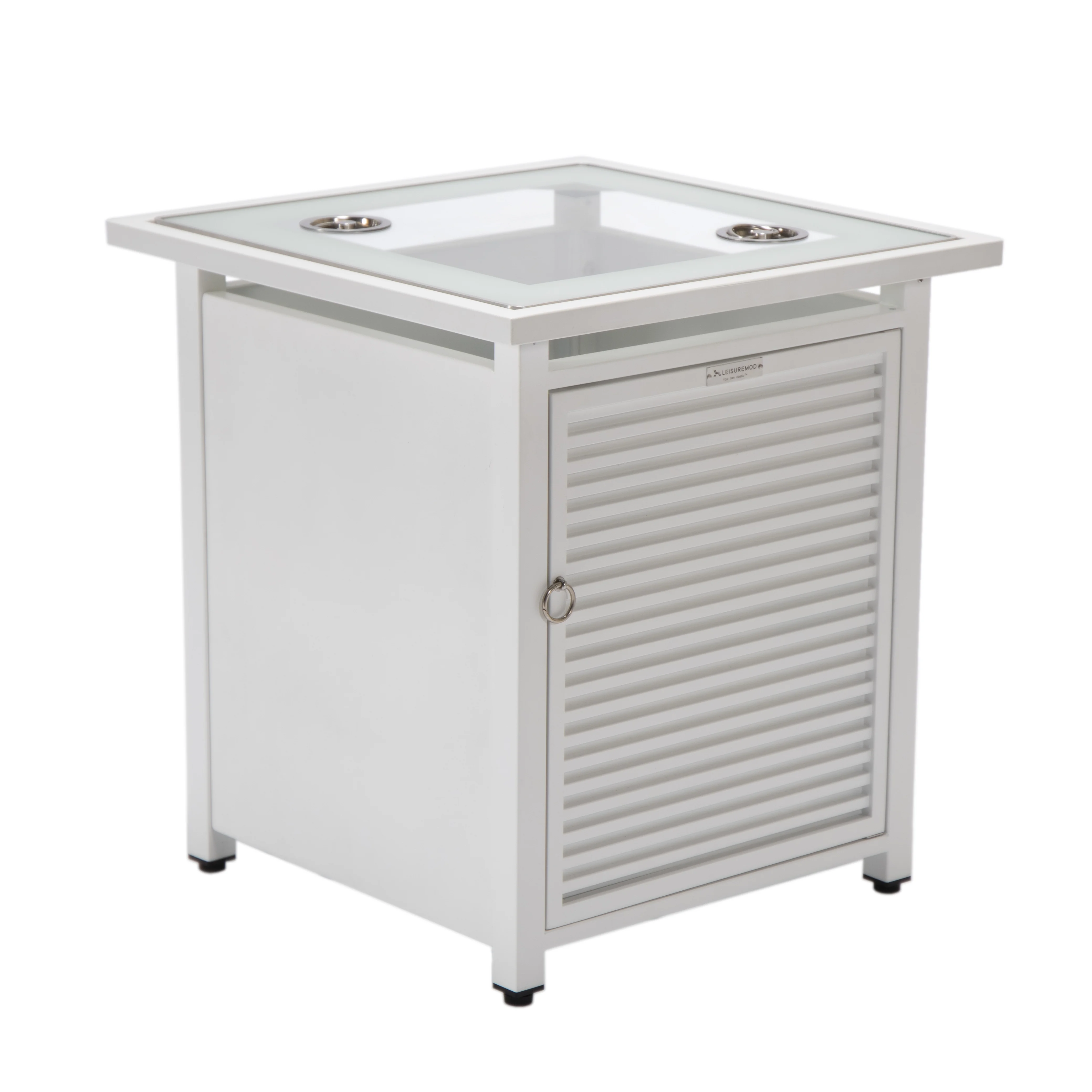 Walbrooke White Patio Square Tank Holder with Slats Design in White