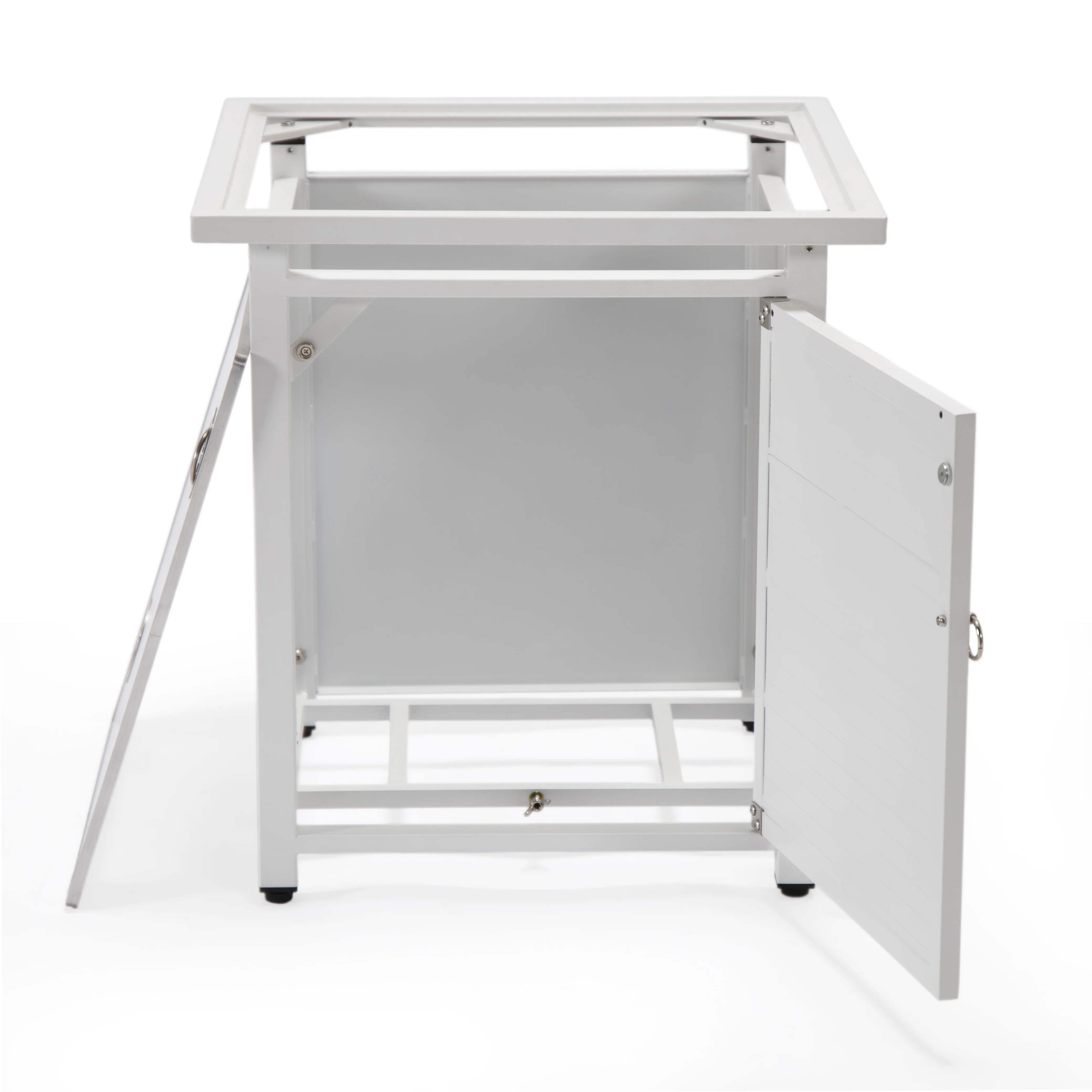 Walbrooke White Patio Square Tank Holder with Slats Design in White