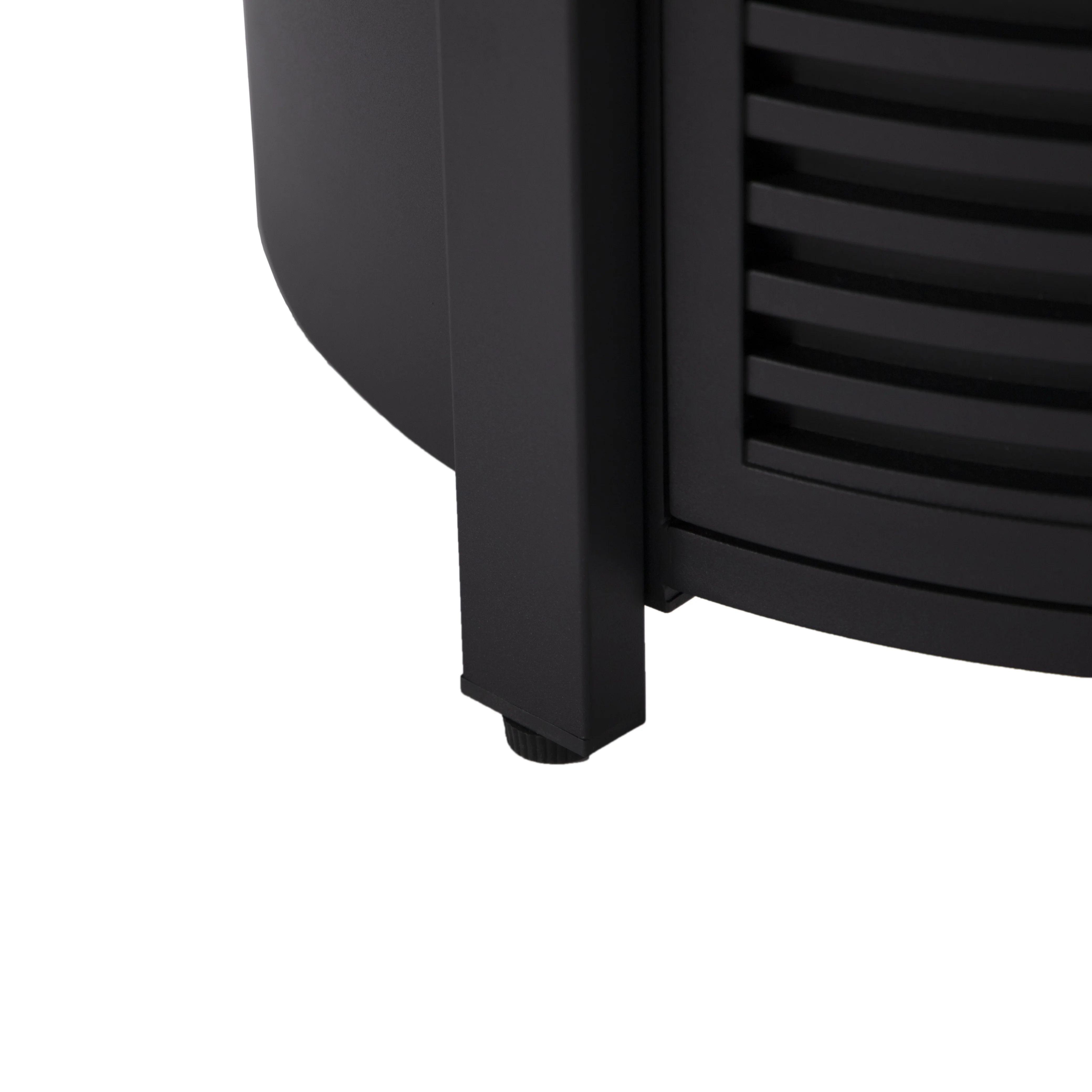 Walbrooke Black Patio Round Tank Holder with Slats Design in Black
