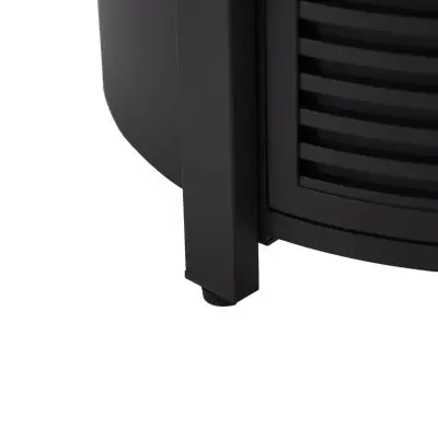 Walbrooke Black Patio Round Tank Holder with Slats Design in Black