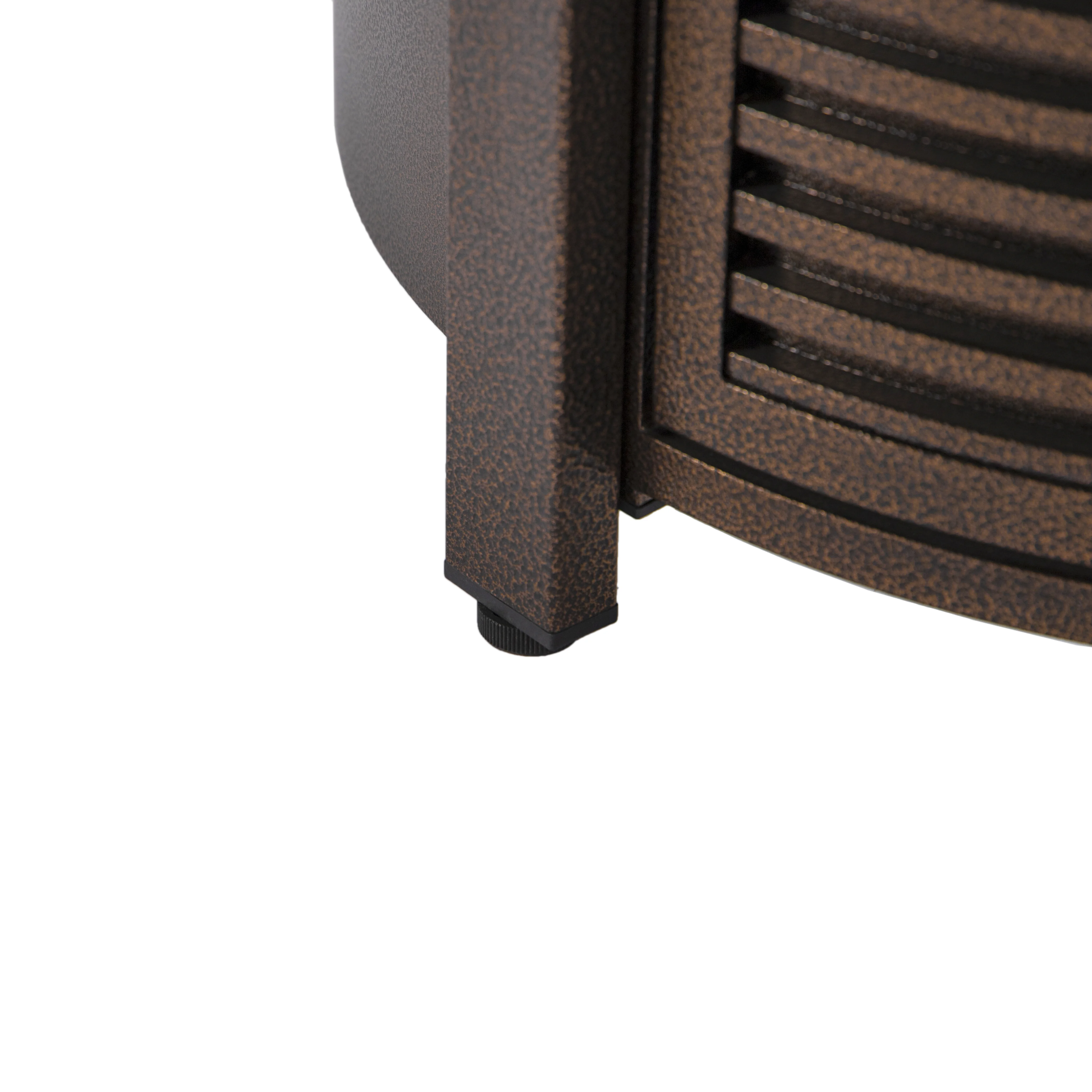 Walbrooke Brown Patio Round Tank Holder with Slats Design in Brown