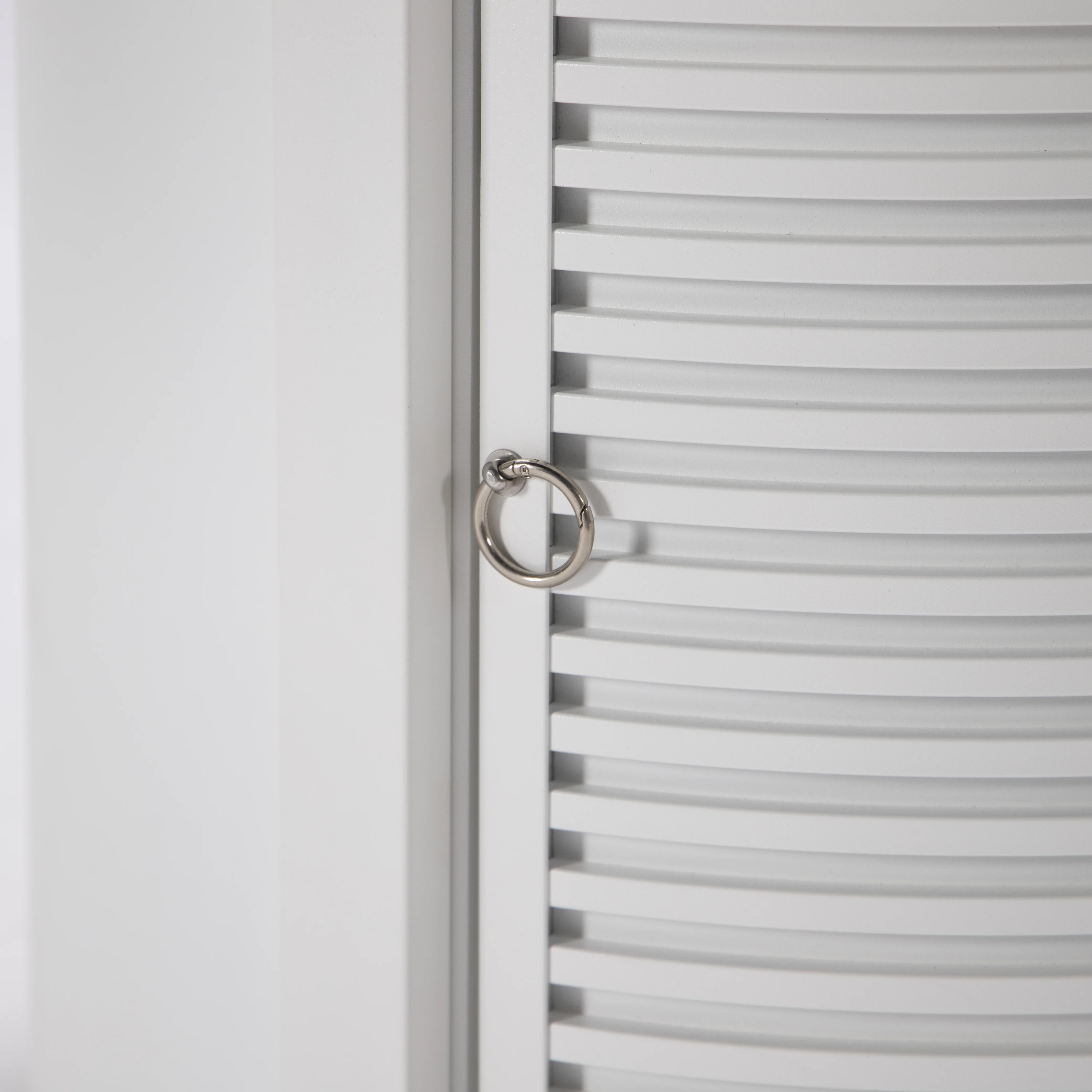 Walbrooke White Patio Round Tank Holder with Slats Design in White