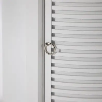 Walbrooke White Patio Round Tank Holder with Slats Design in White