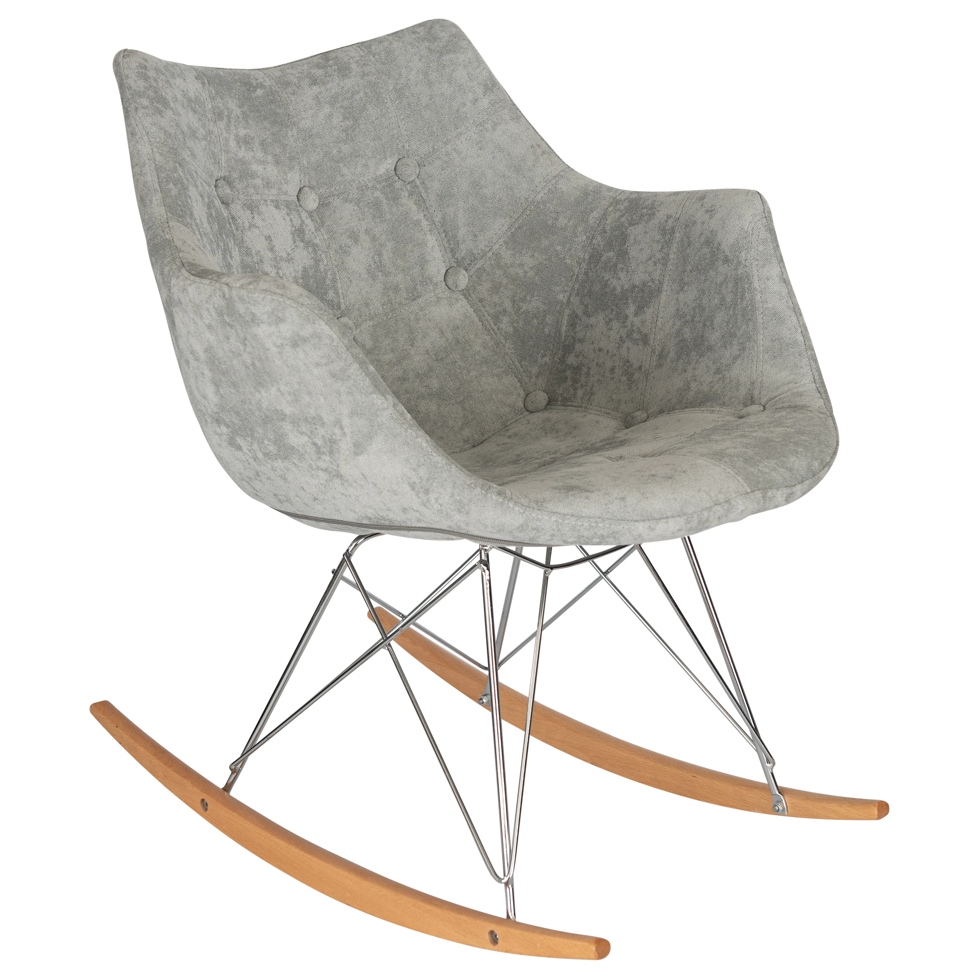 Willow Velvet Eiffel Base Rocking Chair