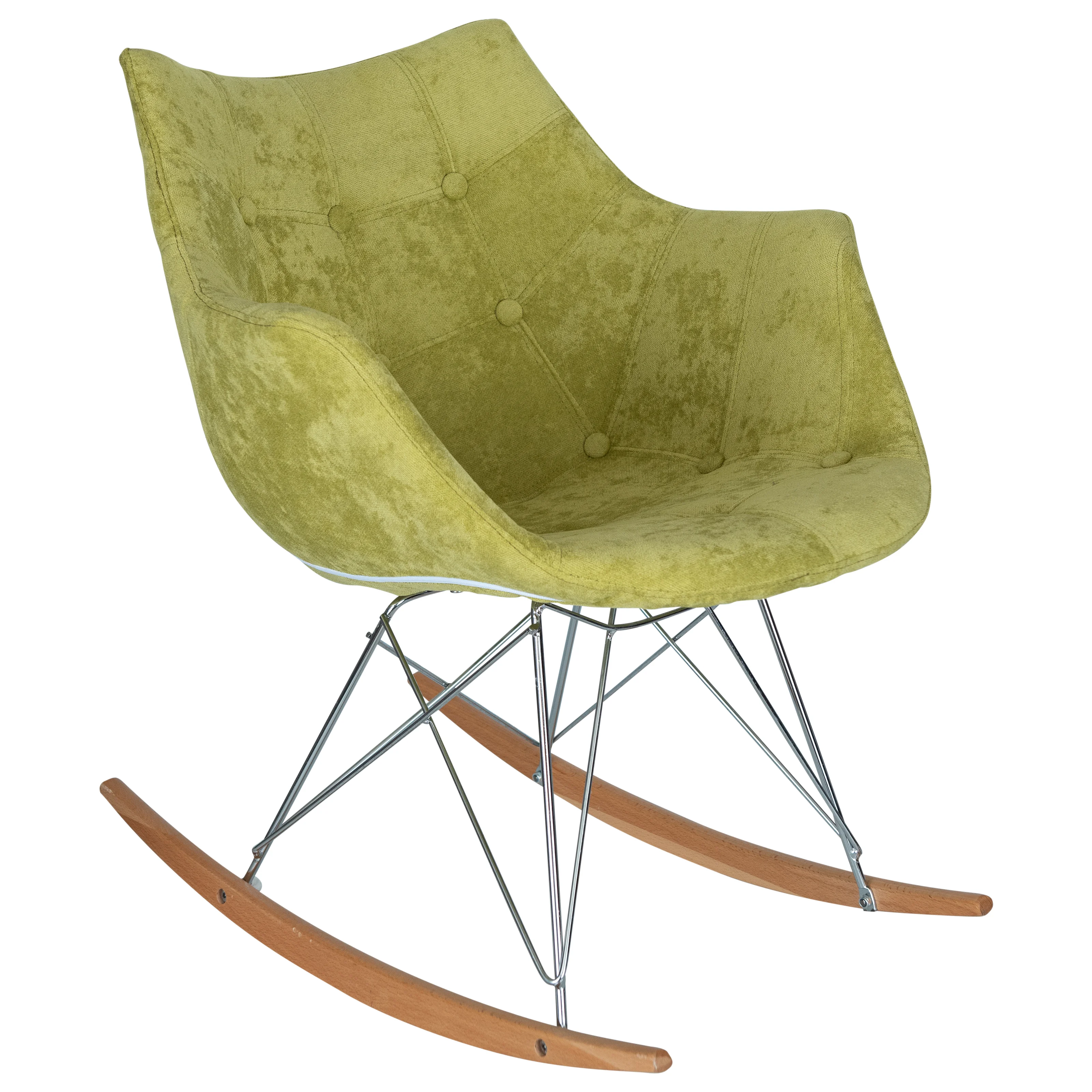 Willow Velvet Eiffel Base Rocking Chair
