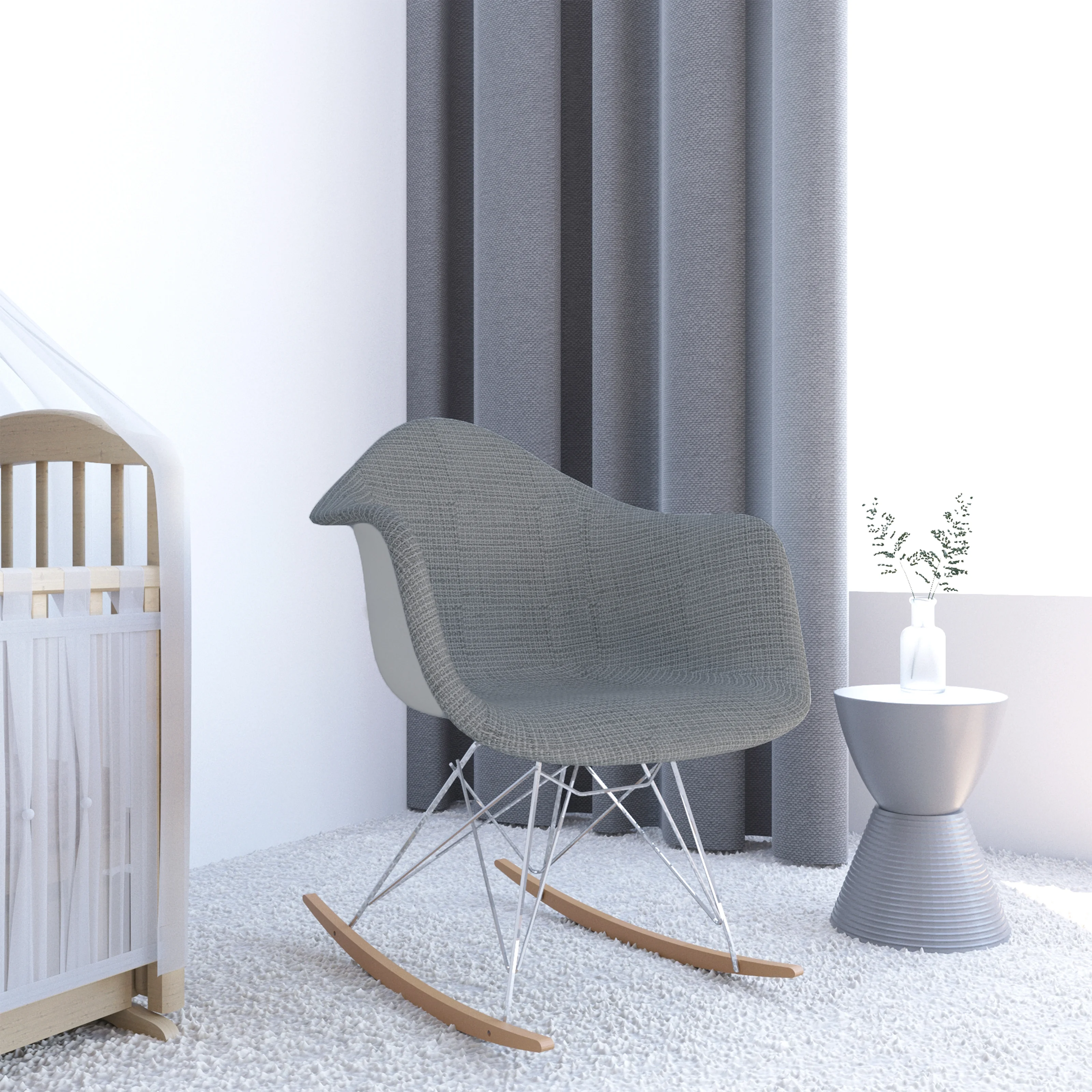 Wilson Twill Fabric Eiffel Rocking Chair