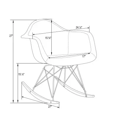 Wilson Twill Fabric Eiffel Rocking Chair
