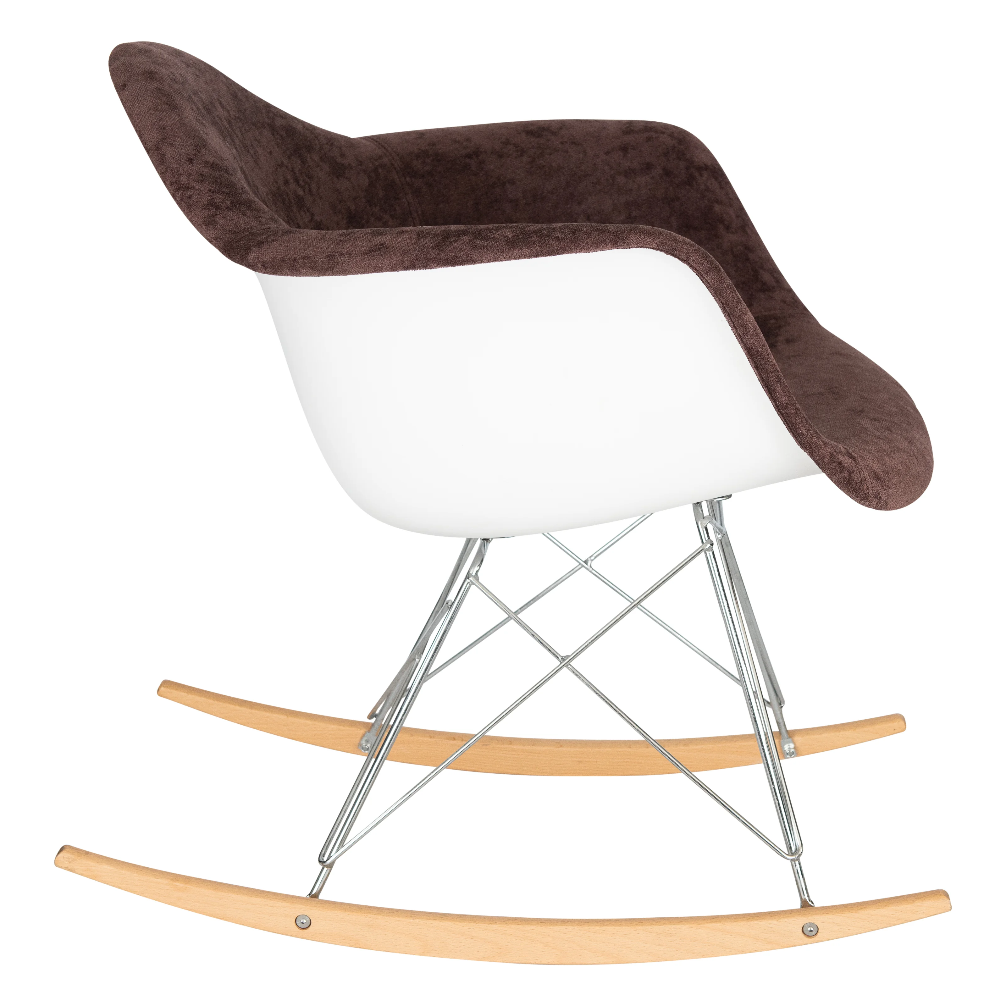 Wilson Velvet Eiffel Base Rocking Chair
