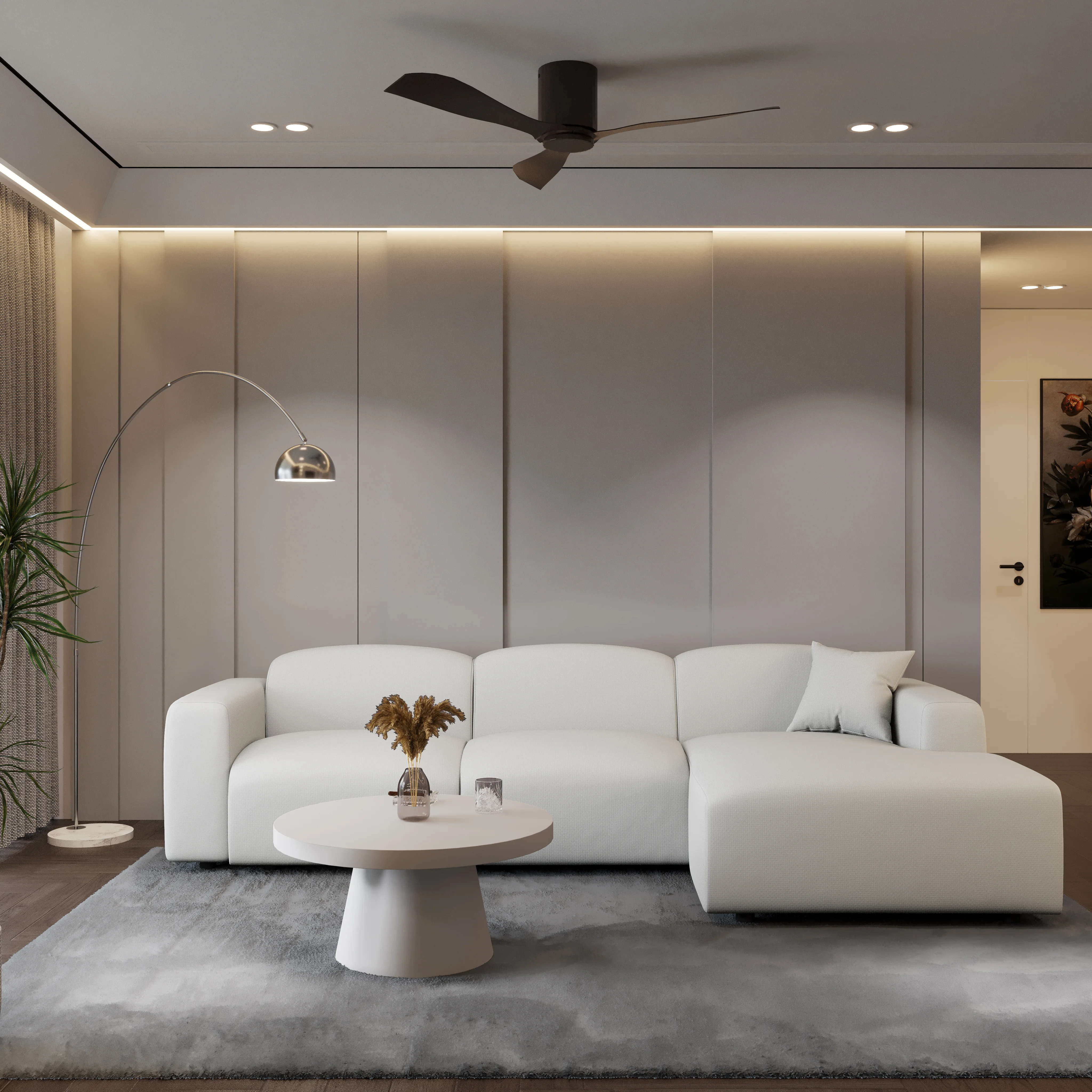 Whisper 4-Seater Conversation Set With a Chaise Lounge Chair in Beige