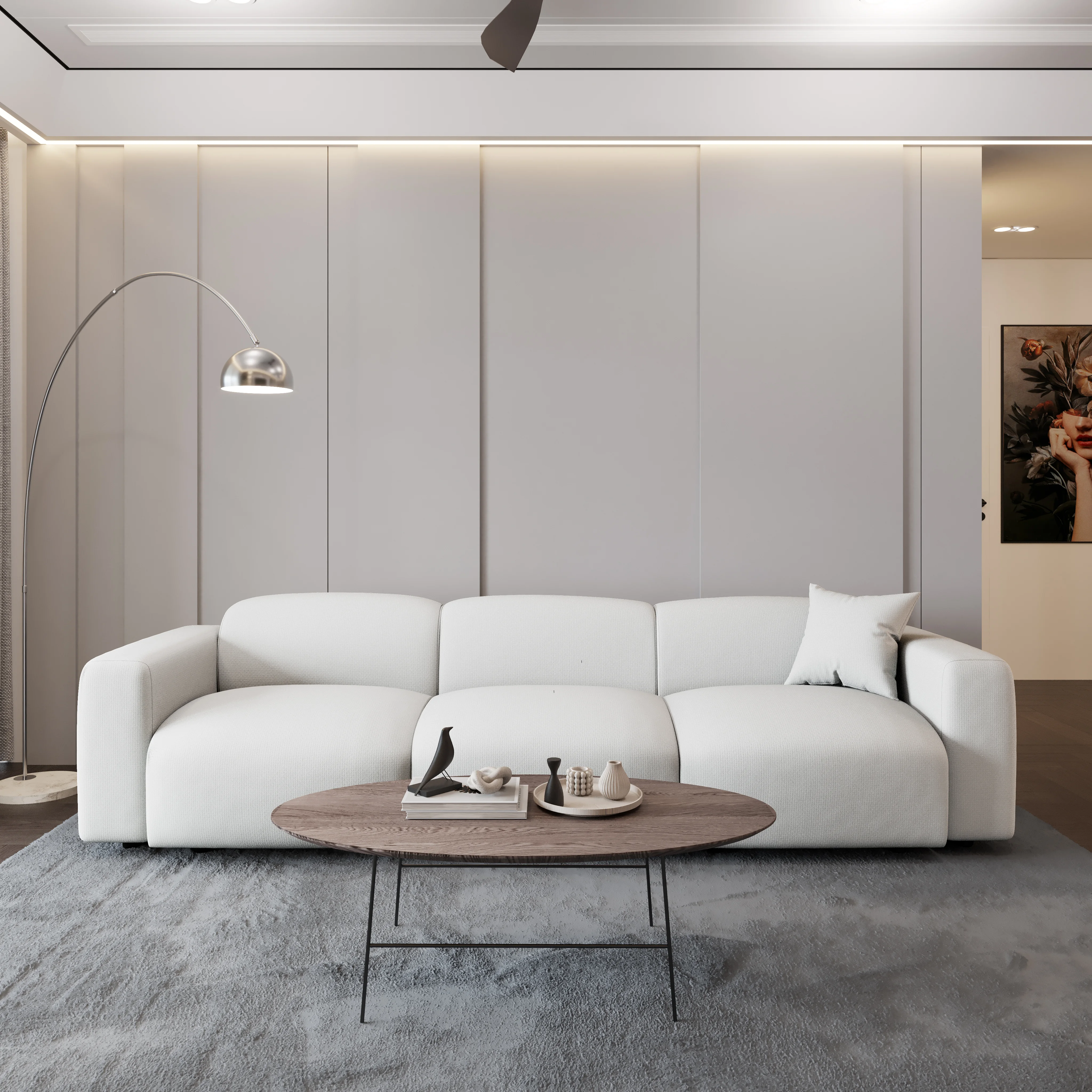 Whisper 4-Seater Conversation Set With a Chaise Lounge Chair in Beige