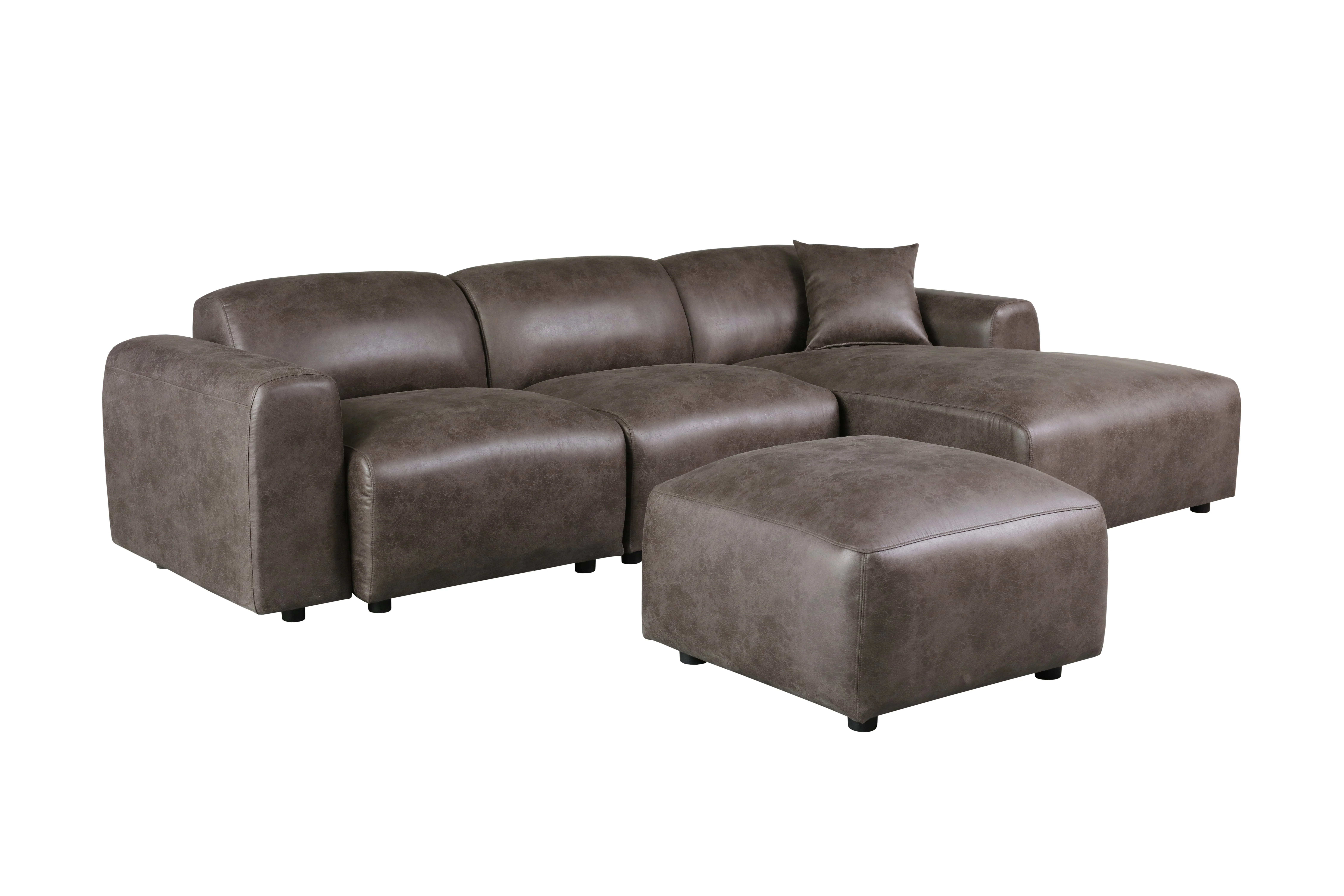 Whisper 4-Seater Conversation Set With a Chaise Lounge Chair in Brown