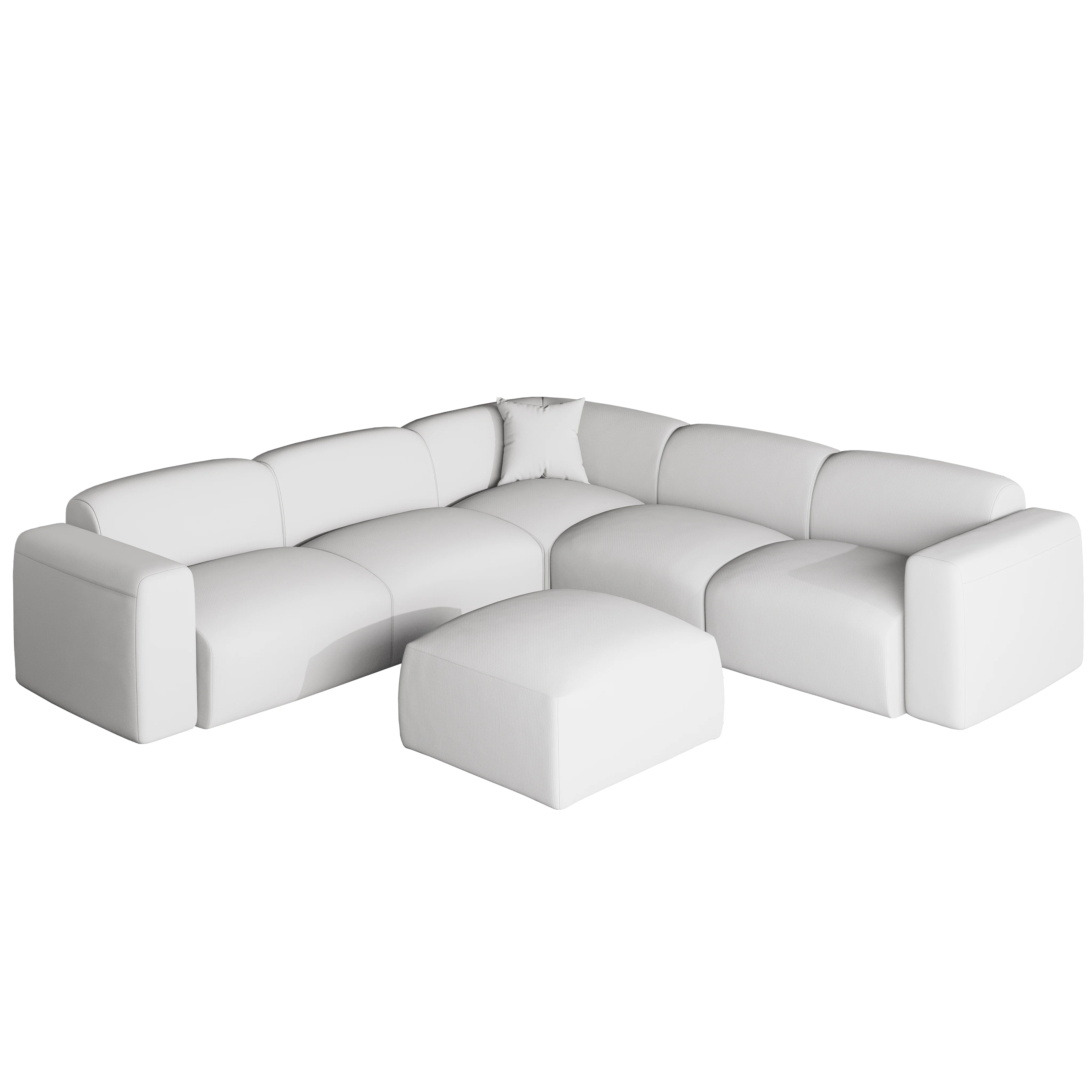 Whisper 6-Seater Conversation Set with Ottoman in Beige