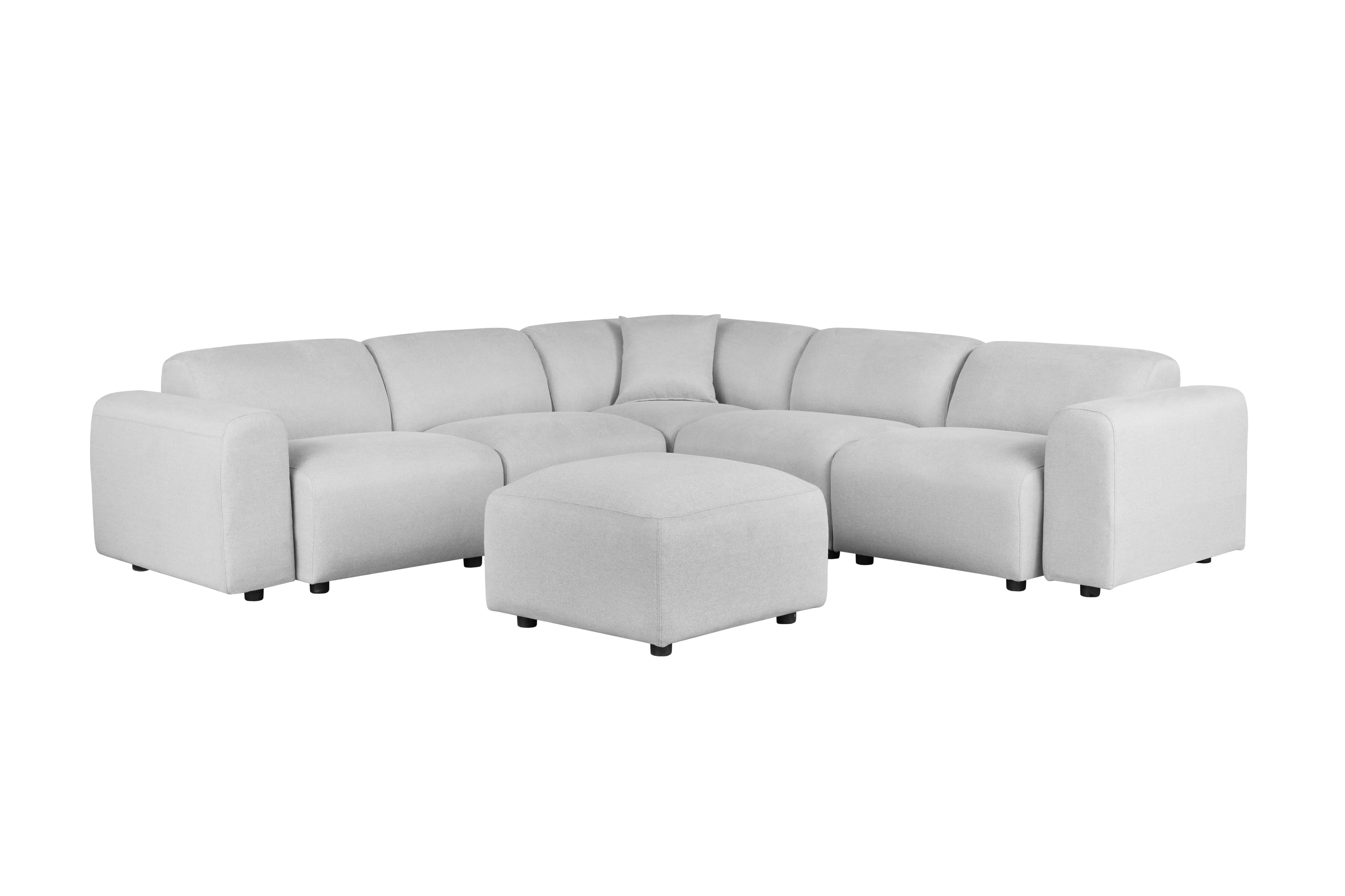 Whisper 6-Seater Conversation Set with Ottoman in Taupe