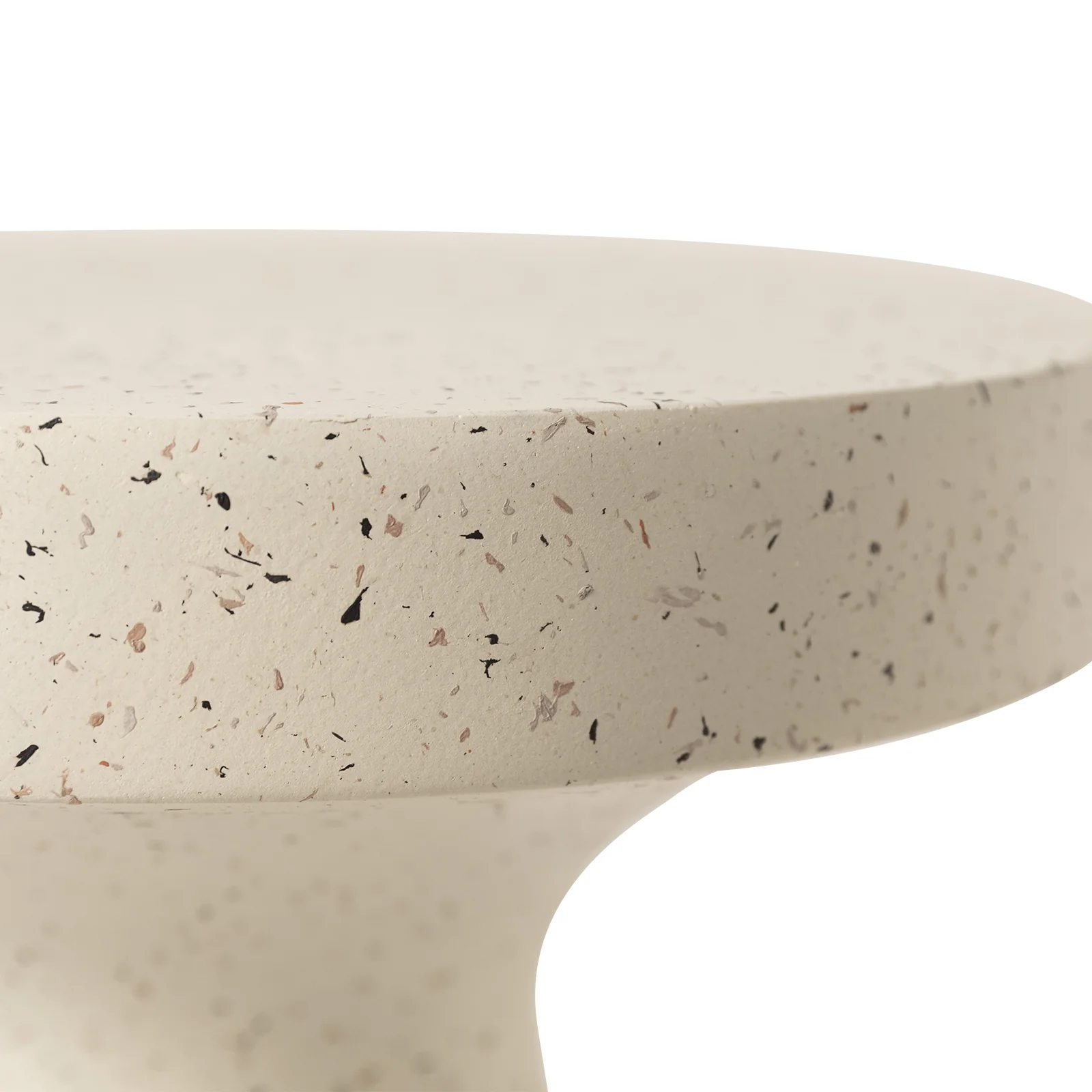 Modern Side End Table Wisp Series In Terrazzo White