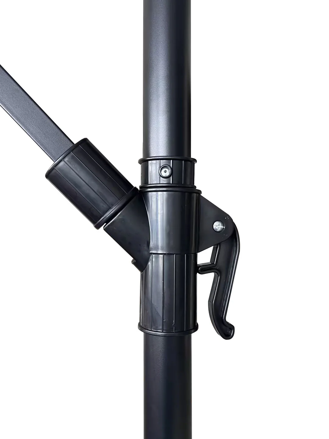 Willry Modern Outdoor 10 Ft Offset Cantilever Hanging Patio Umbrella With Solar Powered LED in Cream