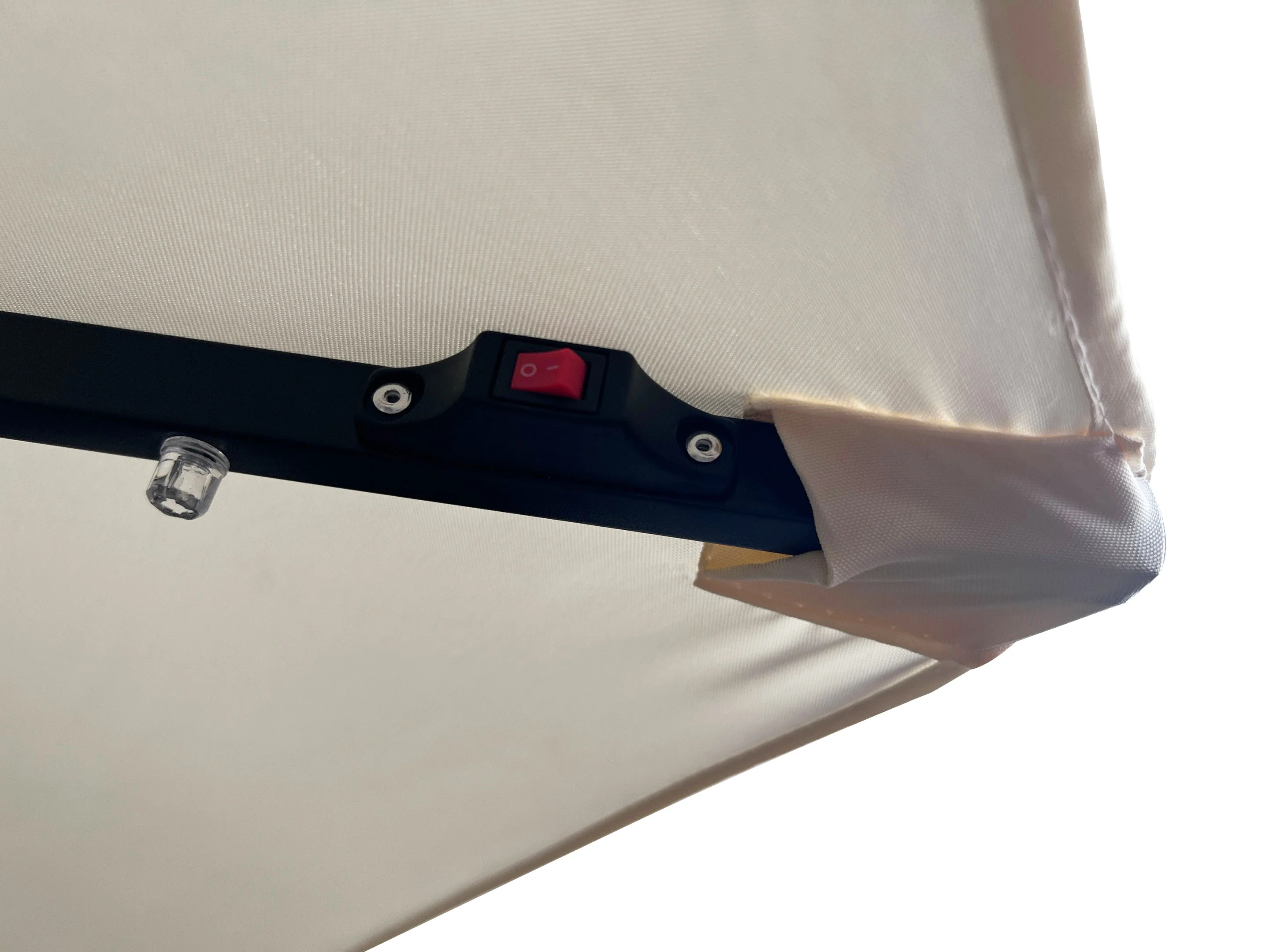 Willry Modern Outdoor 10 Ft Offset Cantilever Hanging Patio Umbrella With Solar Powered LED in Cream