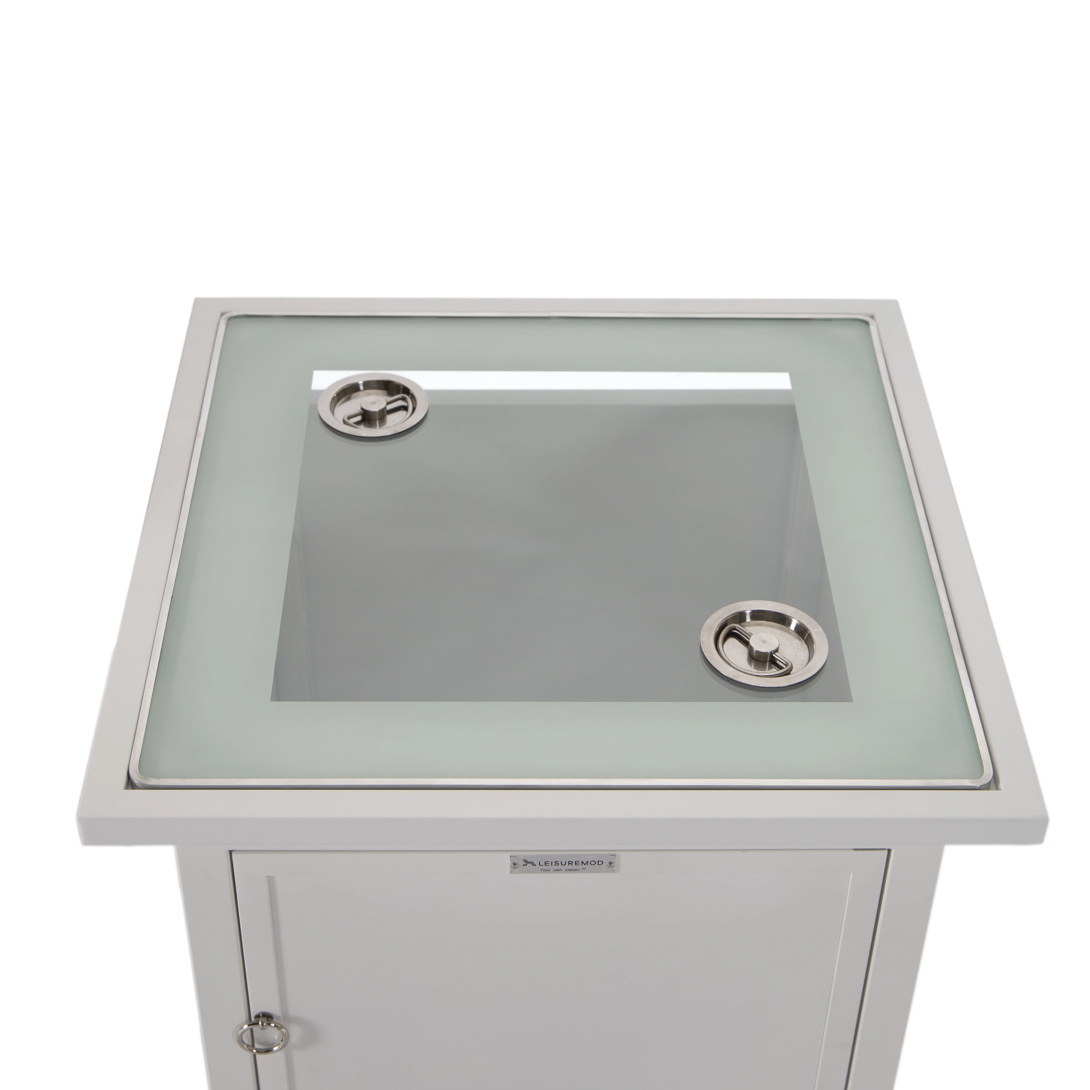 Walbrooke Patio Square Fire Pit and Tank Holder in White