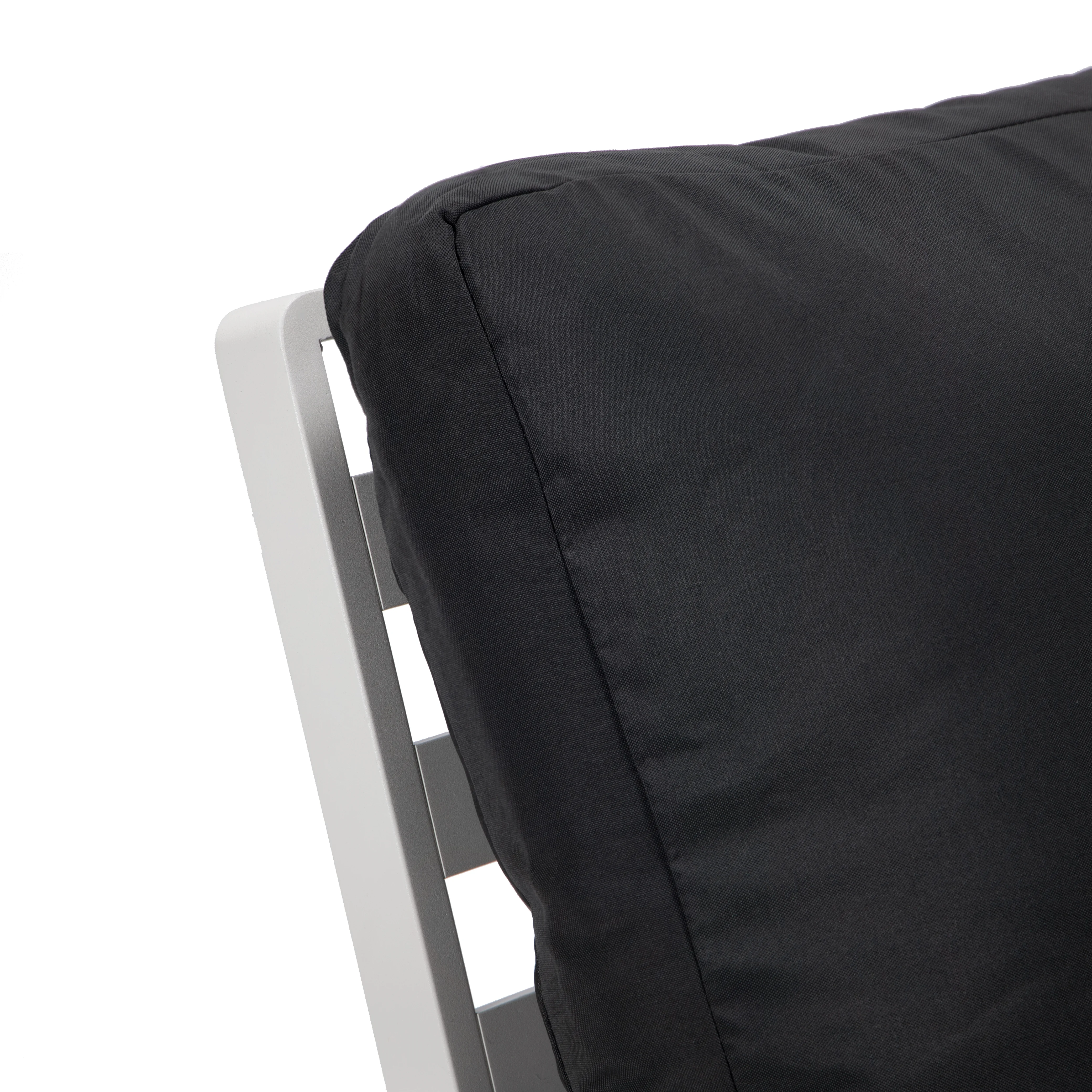 Walbrooke Modern Outdoor Patio Loveseat with White Aluminum Frame and Removable Cushions For Patio and Backyard Garden