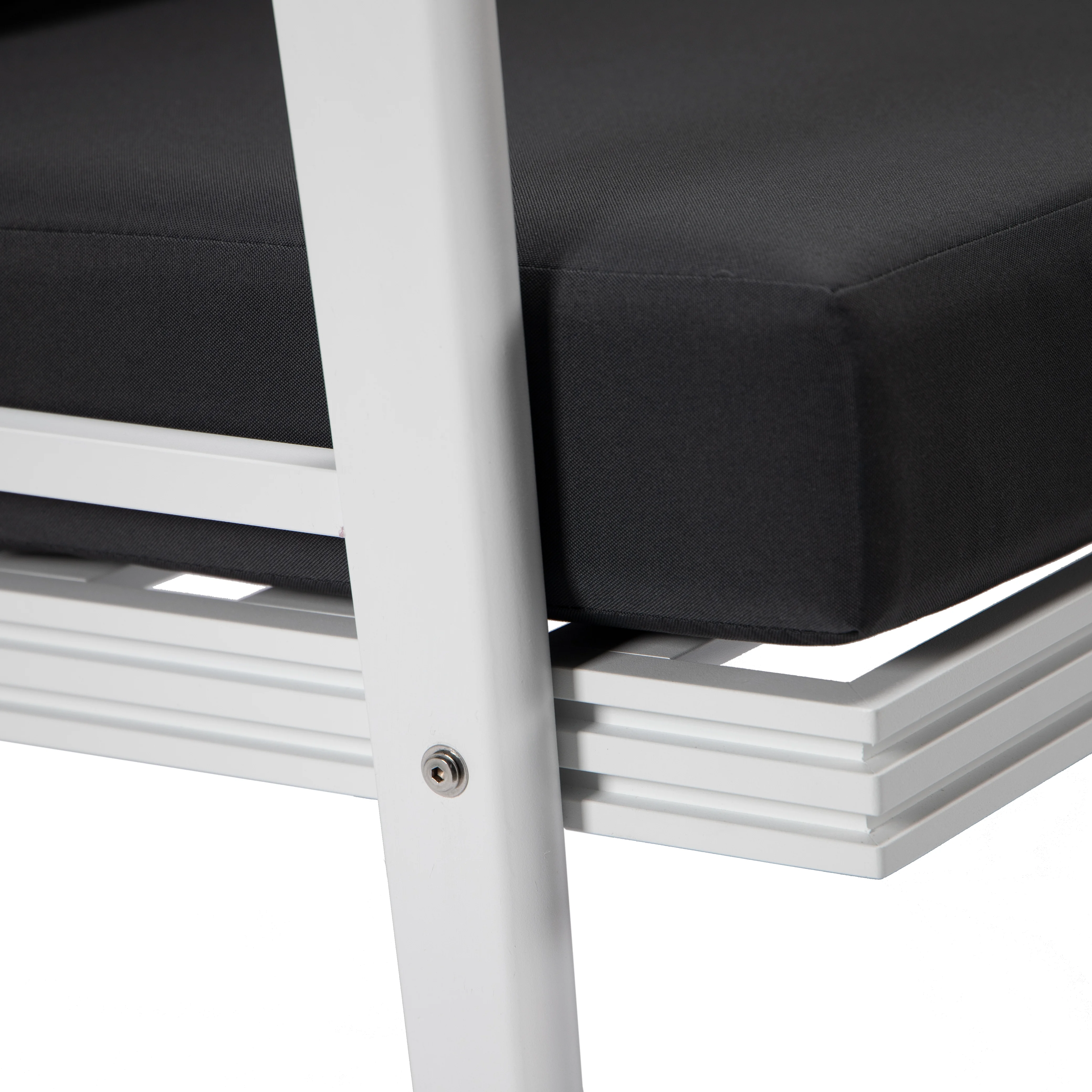 Walbrooke Modern Outdoor Patio Loveseat with White Aluminum Frame and Removable Cushions For Patio and Backyard Garden