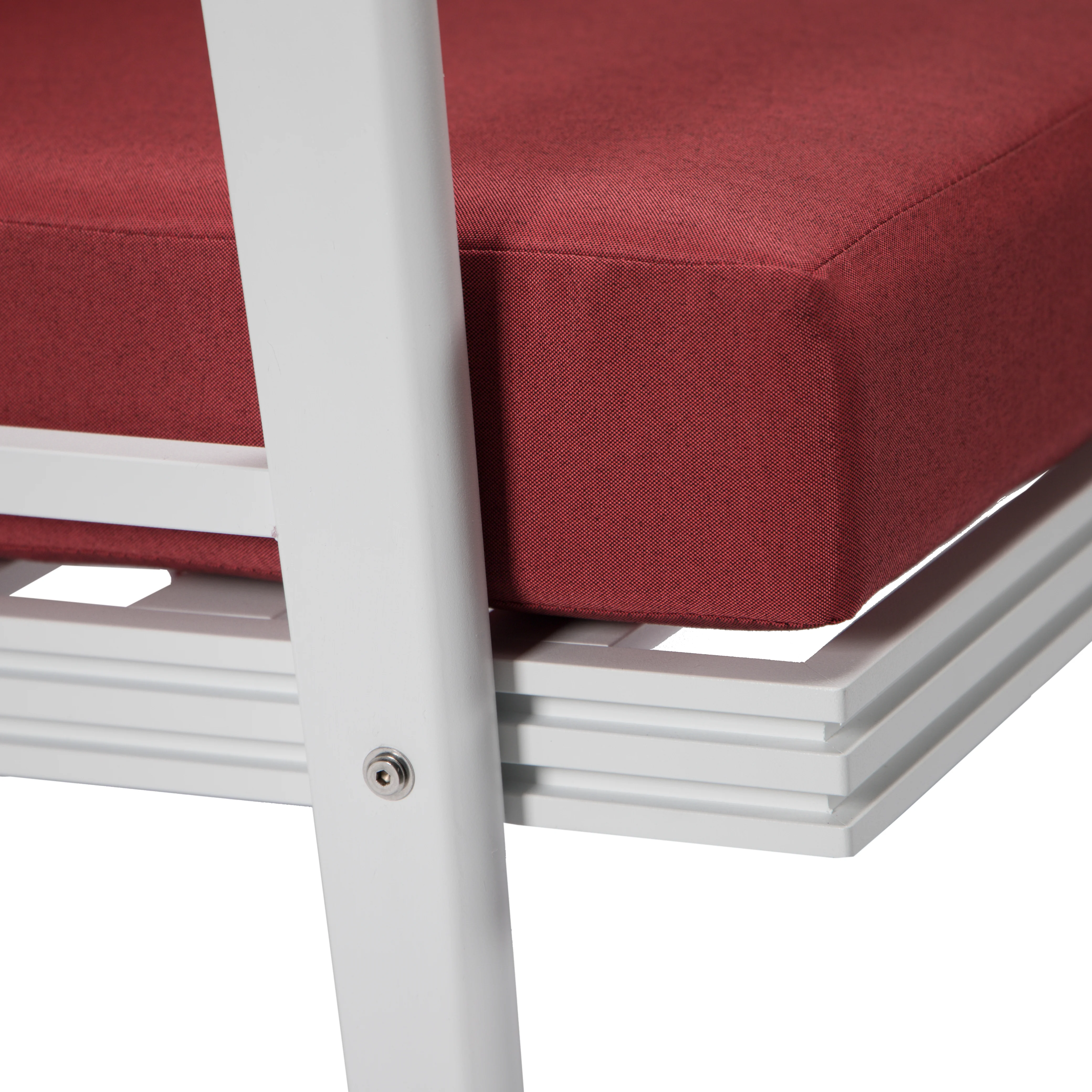 Walbrooke Modern Outdoor Patio Loveseat with White Aluminum Frame and Removable Cushions For Patio and Backyard Garden