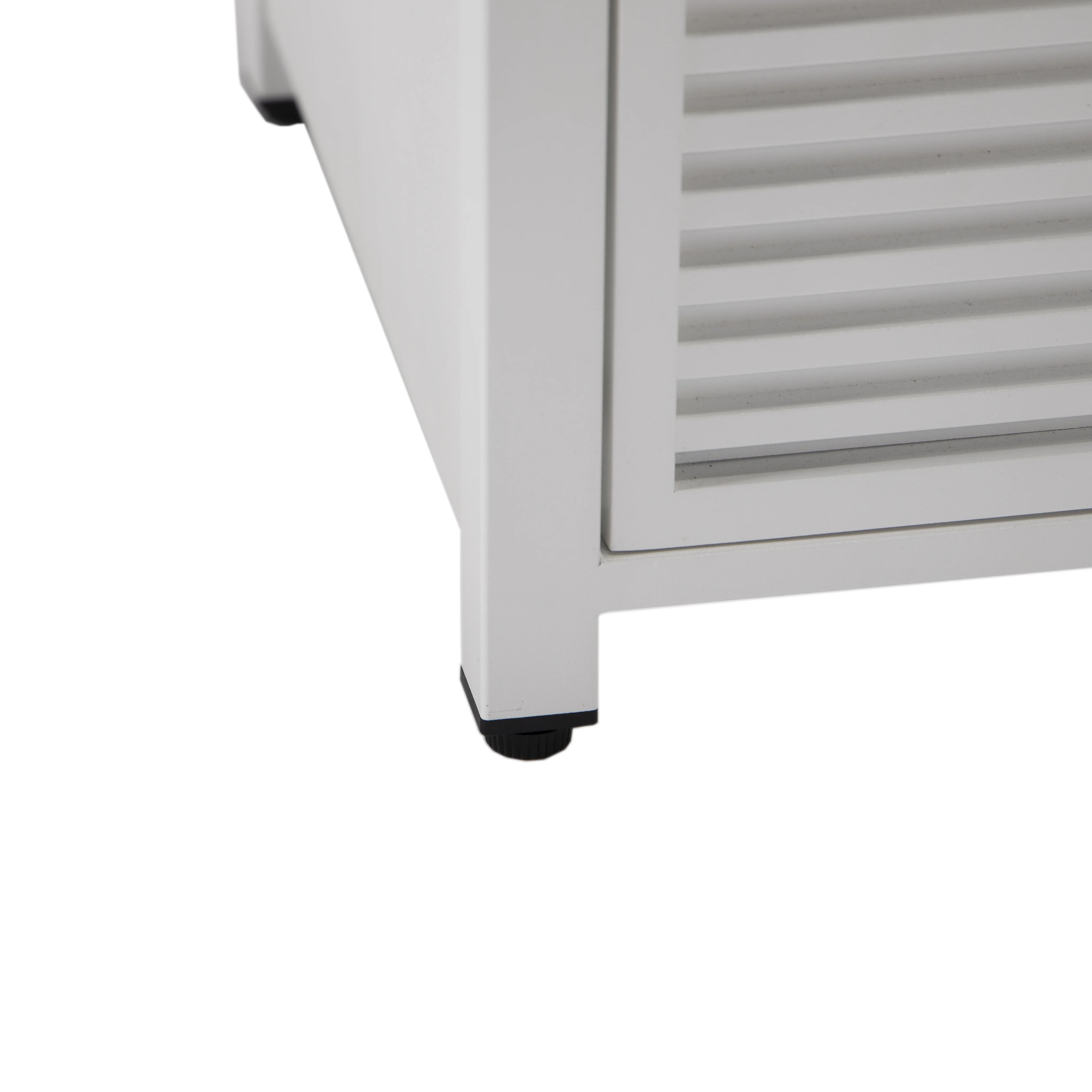 Walbrooke Patio Square Fire Pit and Tank Holder with Slats Design in White
