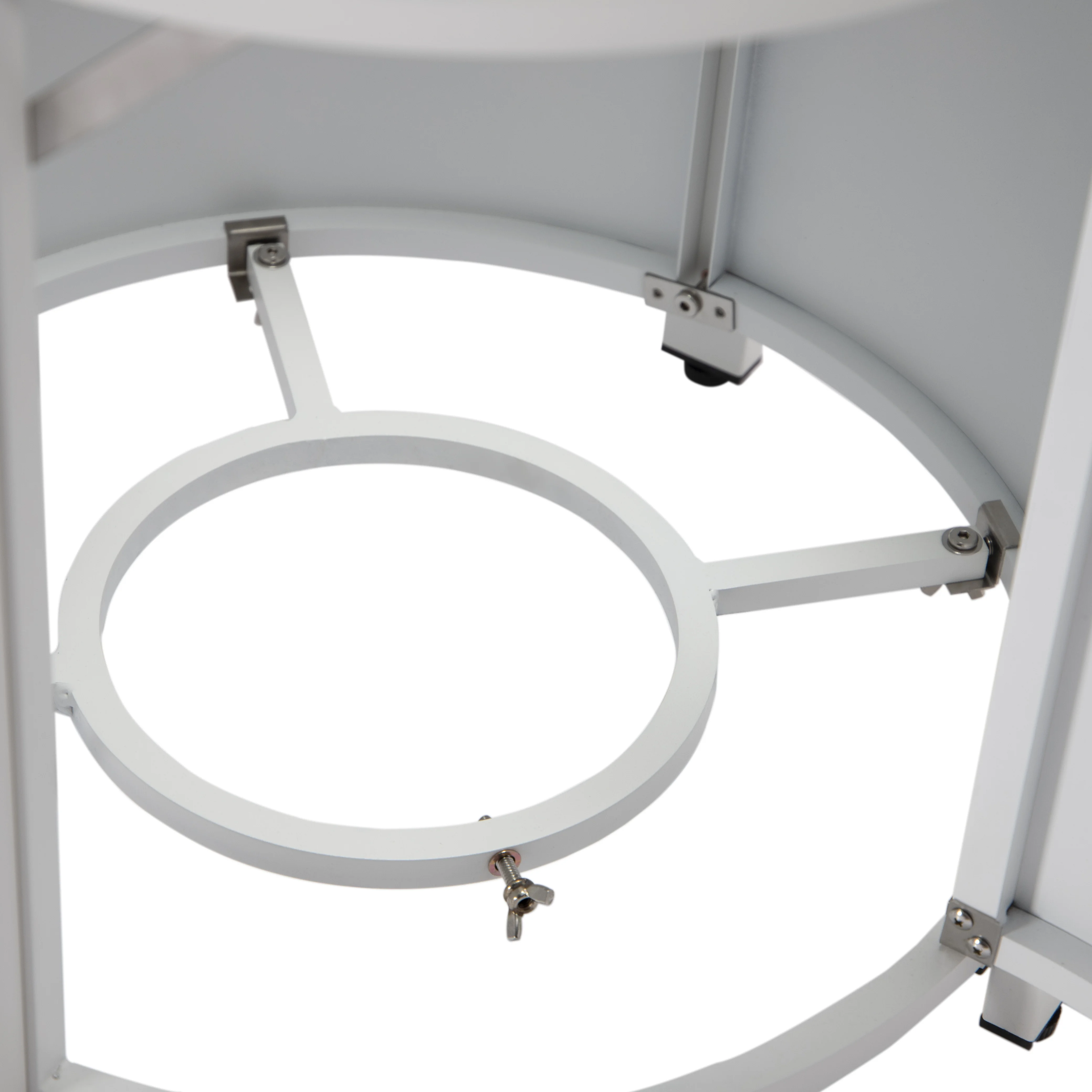 Walbrooke Patio Round Fire Pit and Tank Holder with Slats Design in White