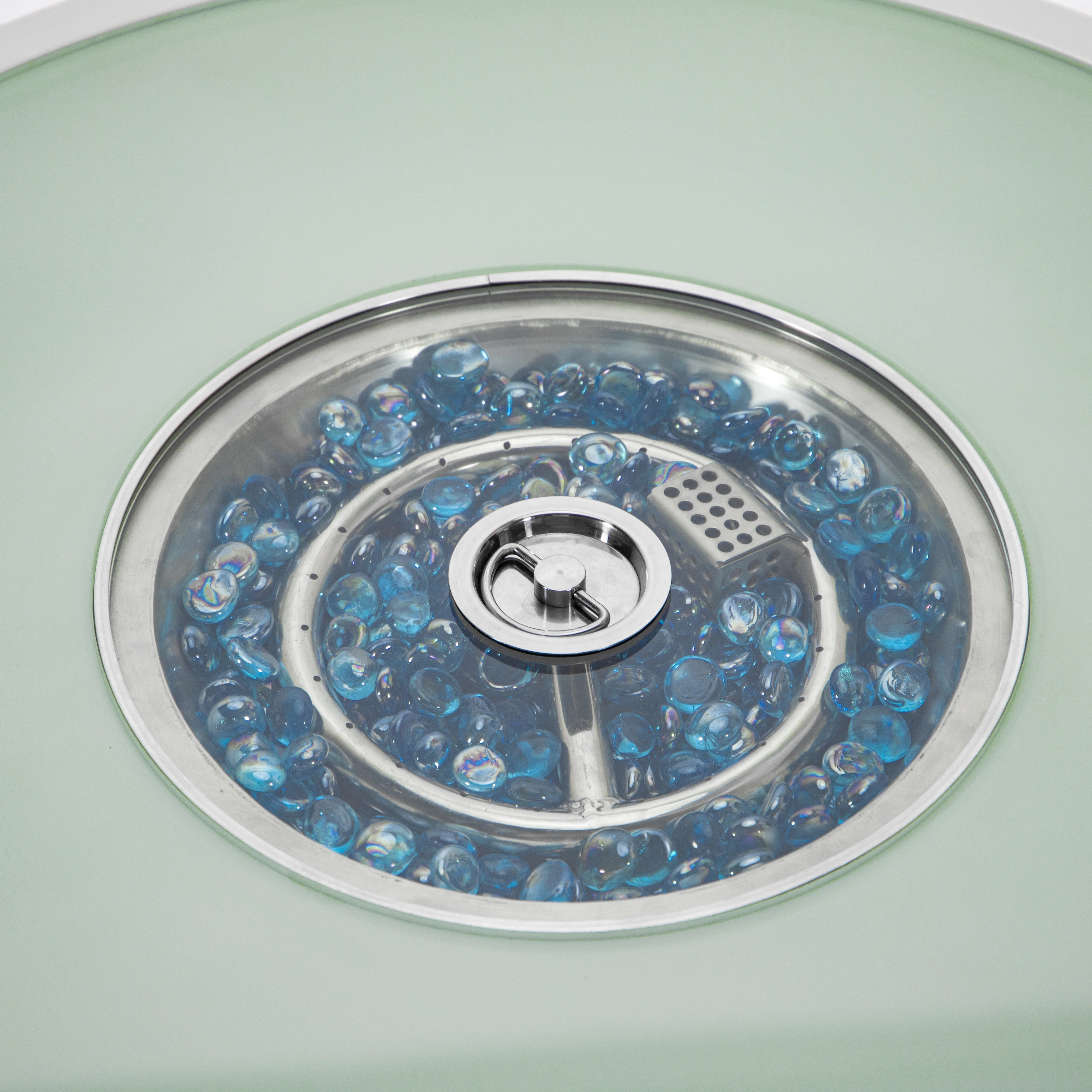 Walbrooke Patio Round Fire Pit and Tank Holder with Slats Design in White