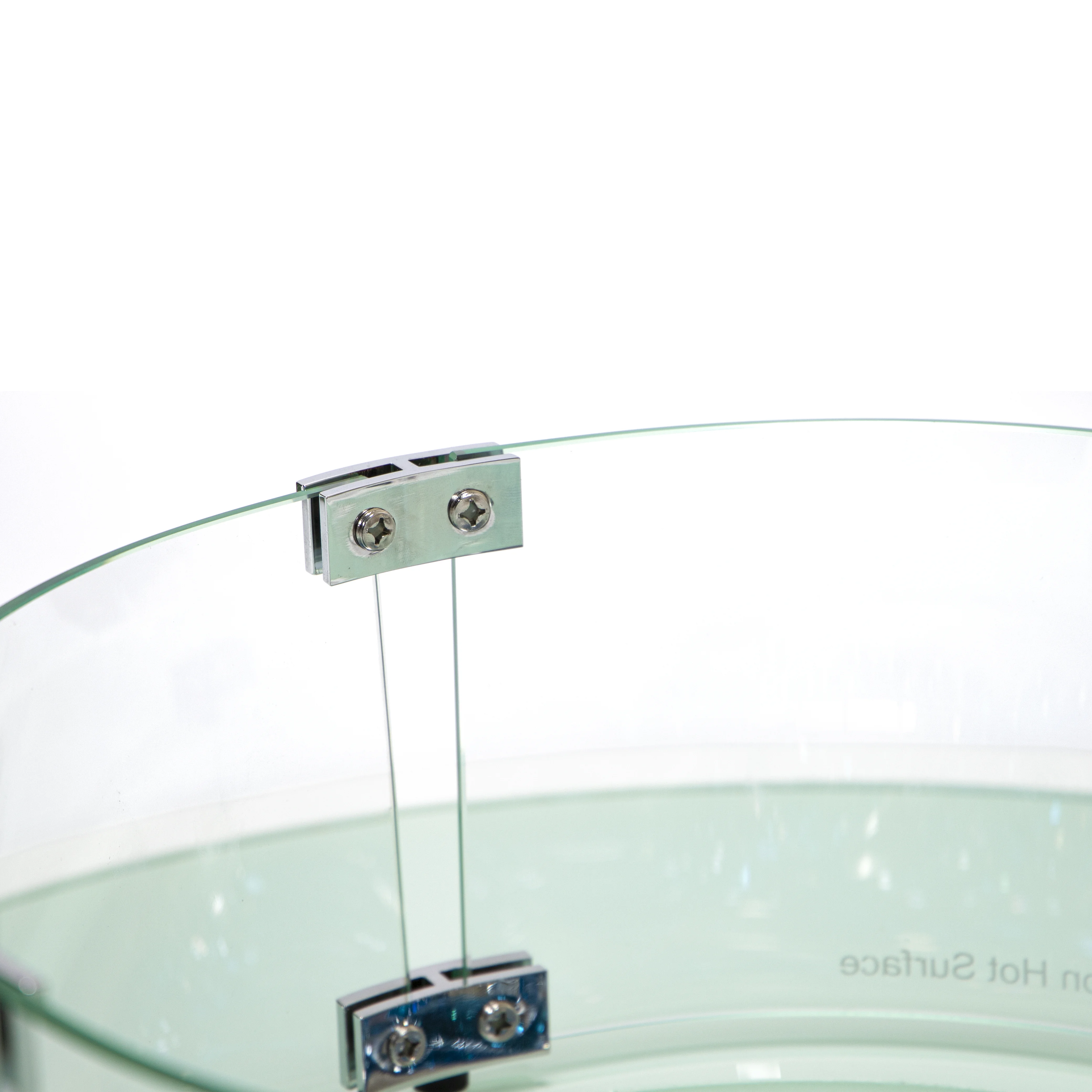 Walbrooke Outdoor Patio Aluminum Round Slats Design Fire Pit Side Table with Lid and Fire Glass for Patio and Backyard Garden