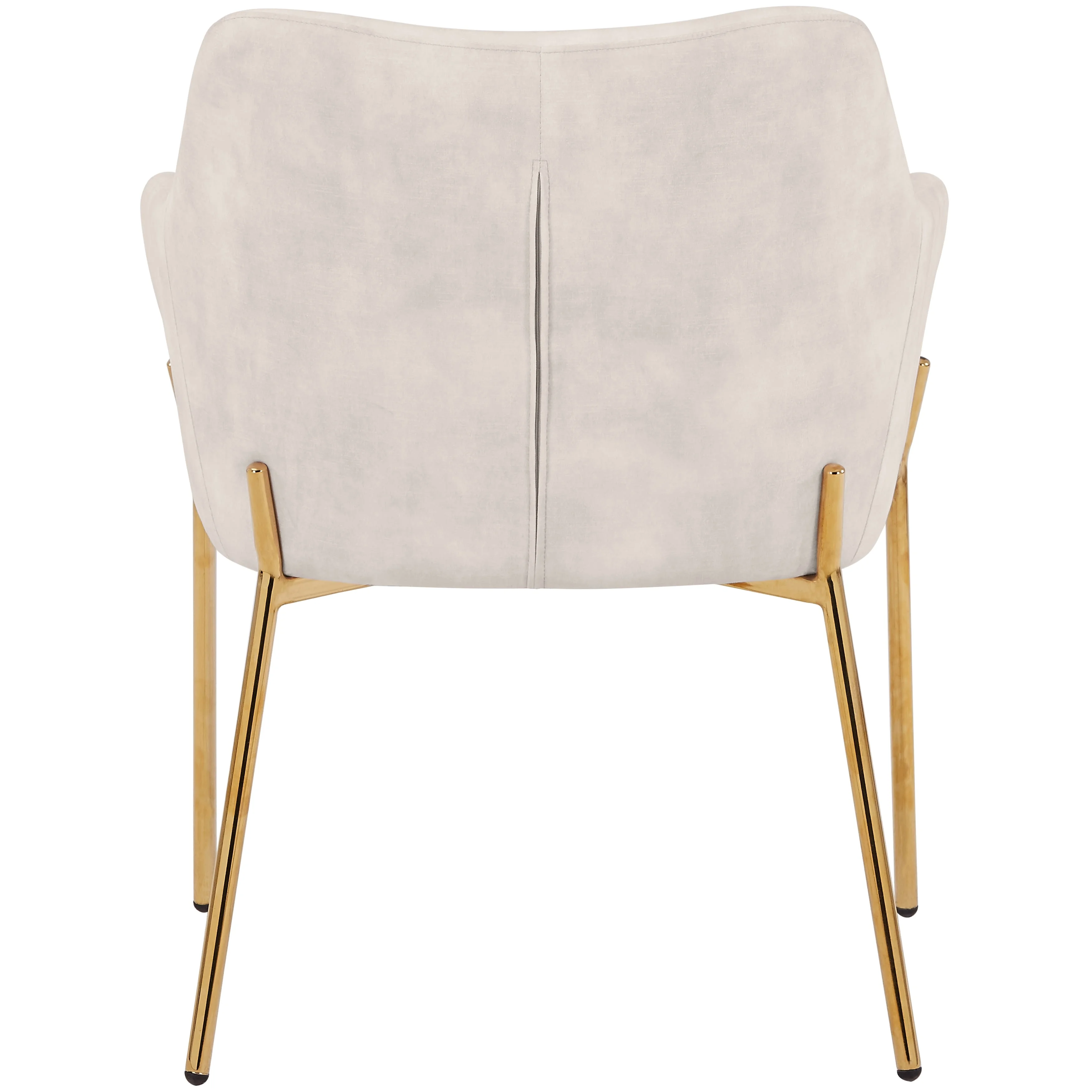 Zaire Collection Modern Dining Chair, Gold Legs and Beige Velvet